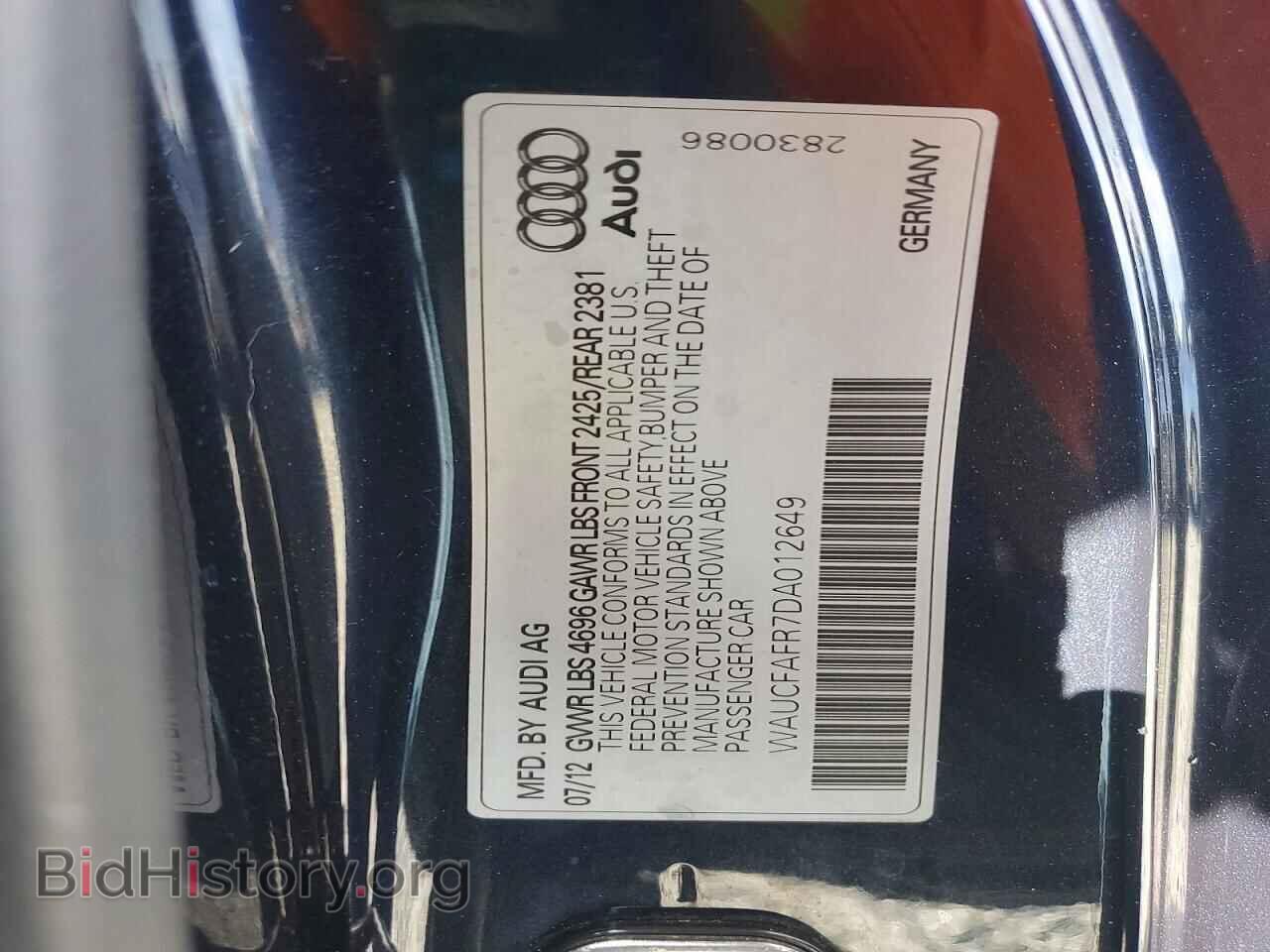 2013 AUDI A5 - VIN: WAUCFAFR7DA012649 - Photo 12