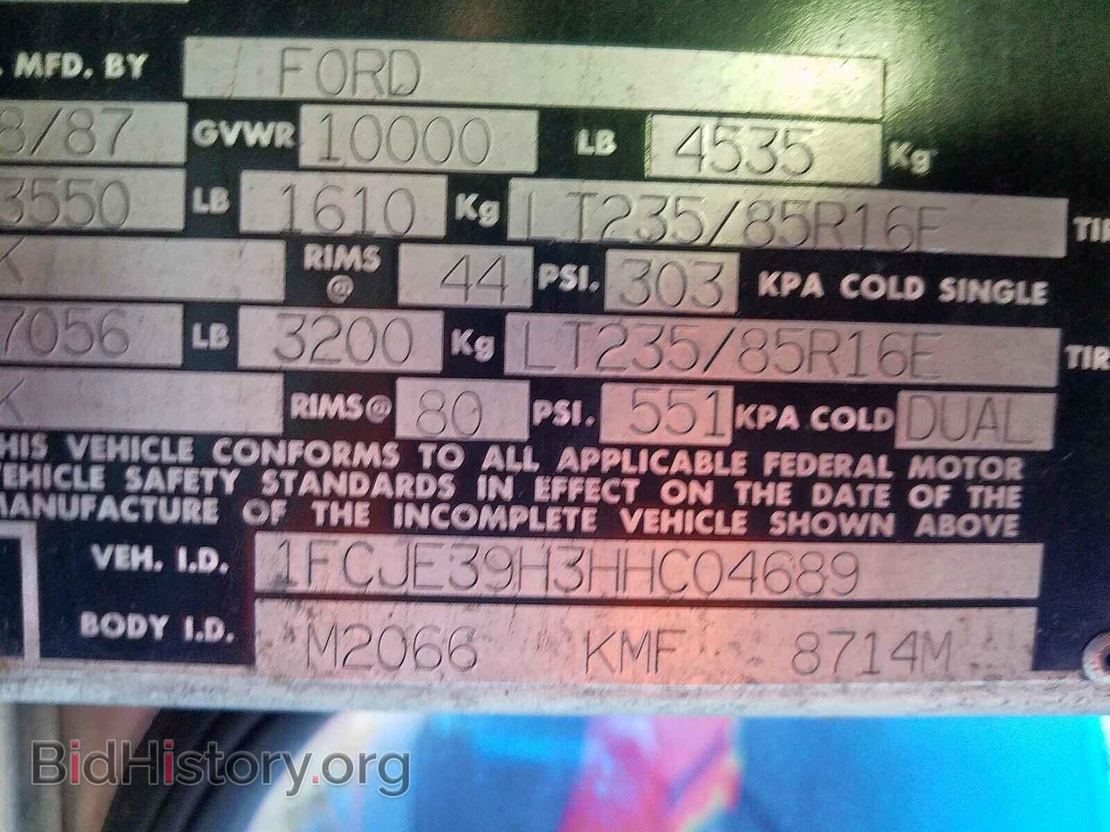 1987 FORD ECONOLINE - VIN: 1FCJE39H3HHC04689 - Photo 10
