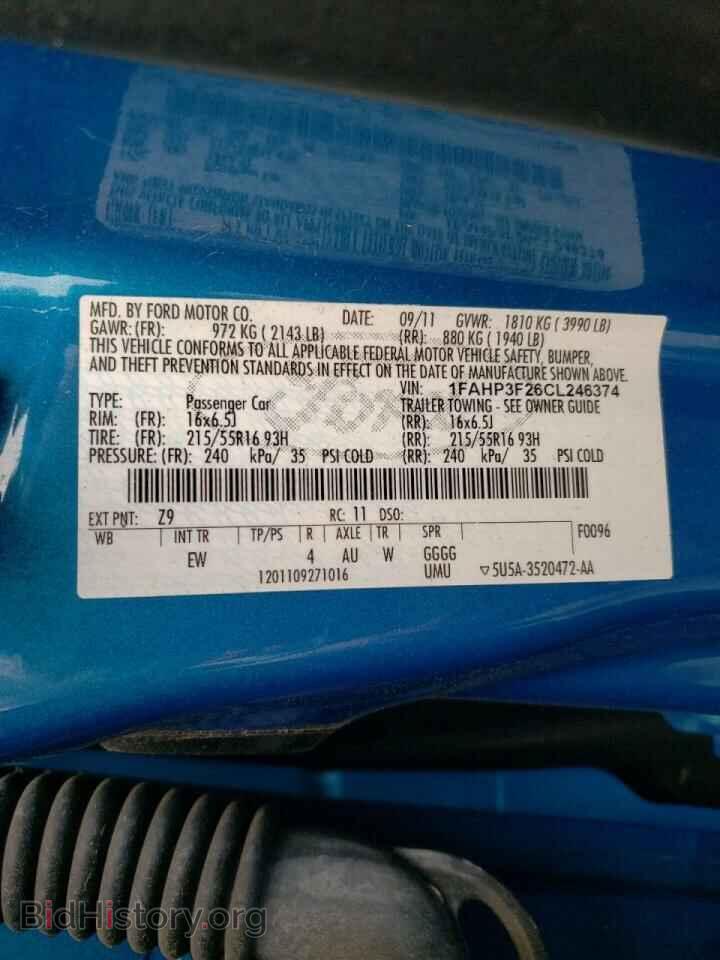 2012 FORD FOCUS - VIN: 1FAHP3F26CL246374 - Photo 10