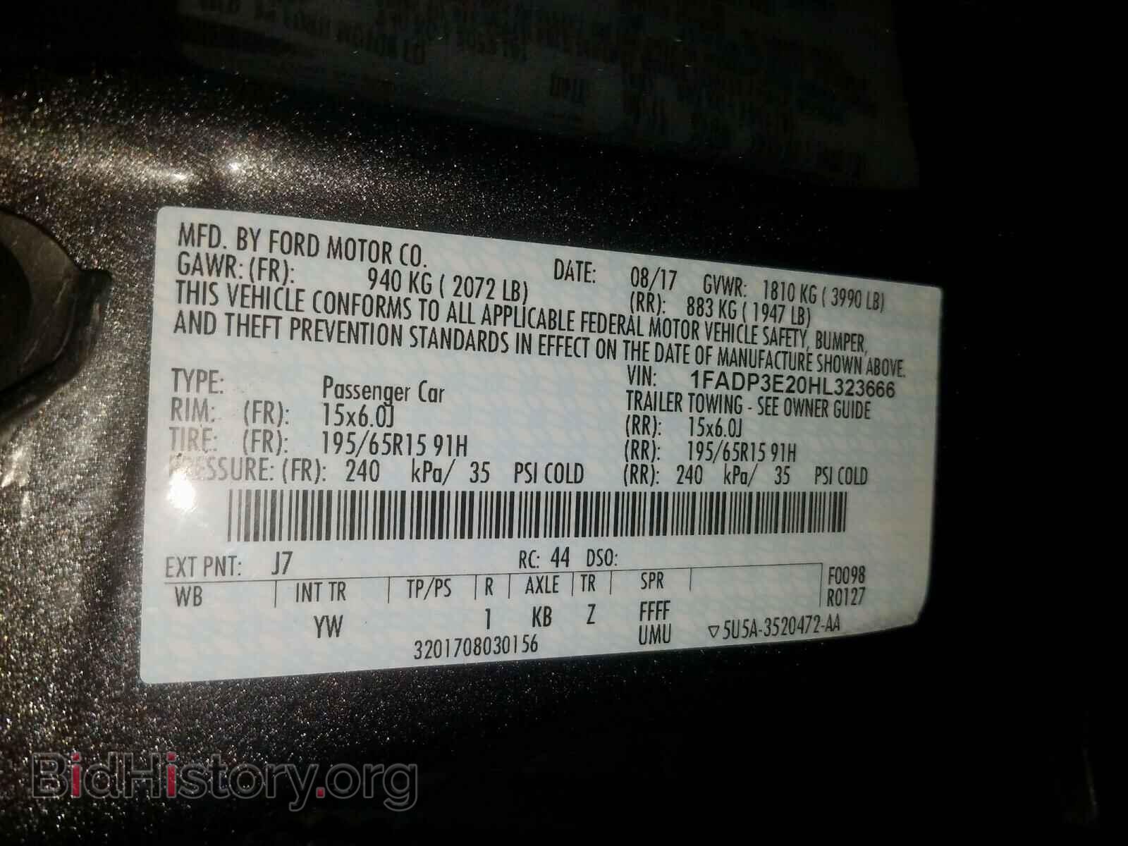2017 FORD FOCUS - VIN: 1FADP3E20HL323666 - Фото 10