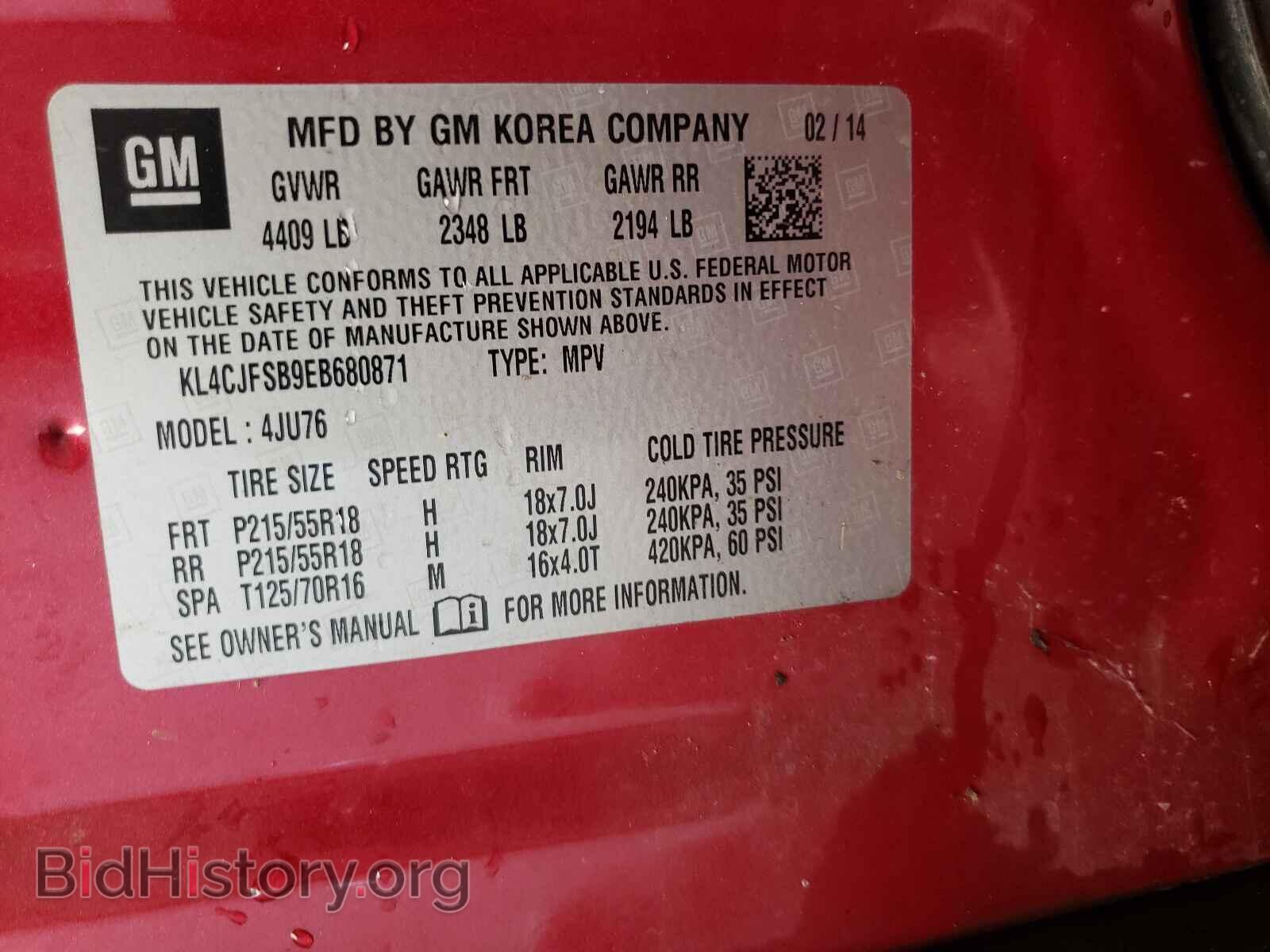 2014 BUICK ENCORE - VIN: KL4CJFSB9EB680871 - Photo 10