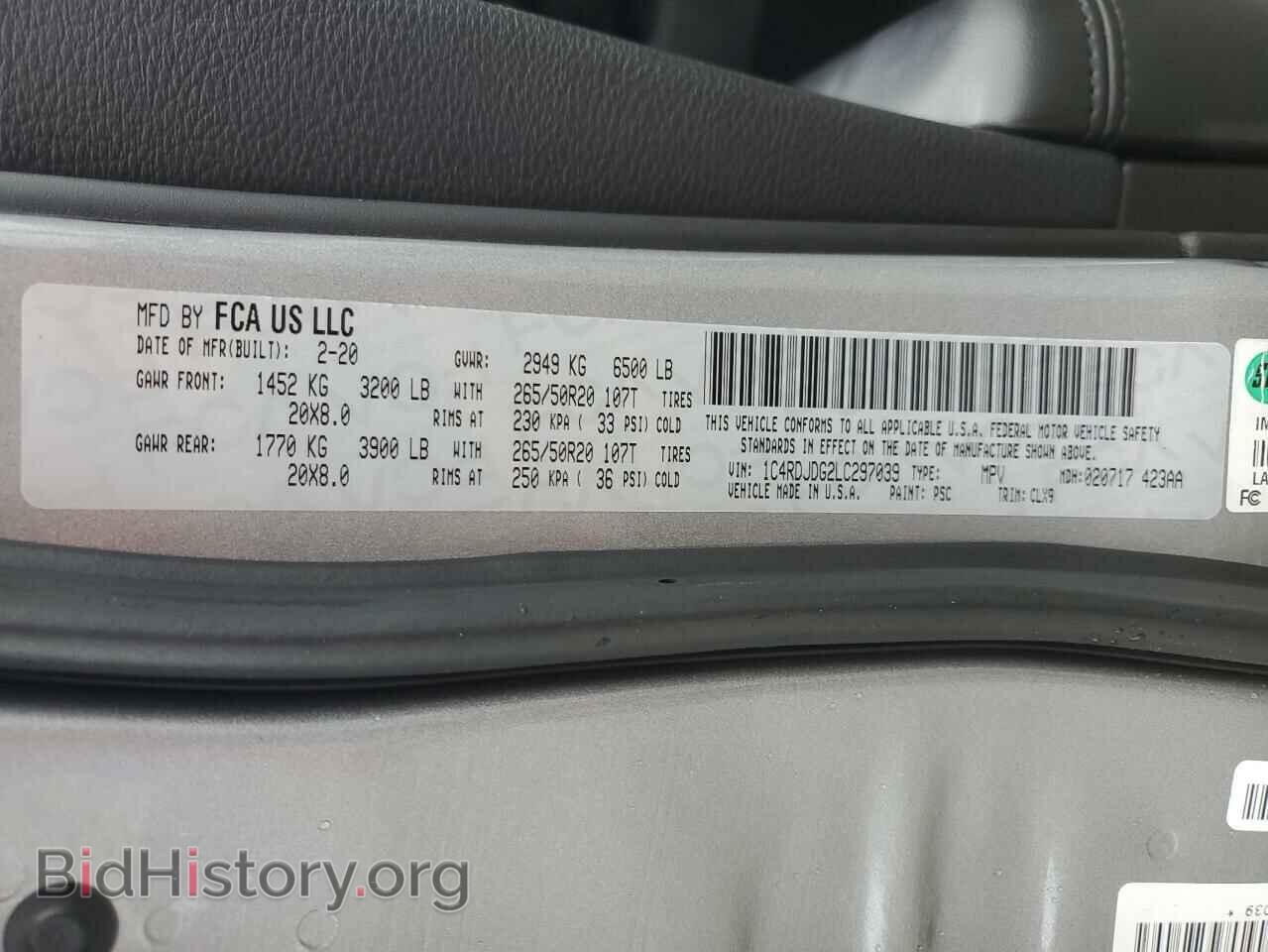2020 DODGE DURANGO - VIN: 1C4RDJDG2LC297039 - Фото 13