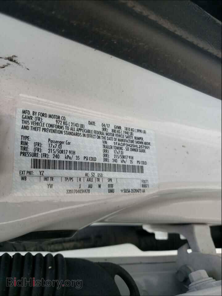 2017 FORD FOCUS - VIN: 1FADP3H25HL257501 - Фото 10