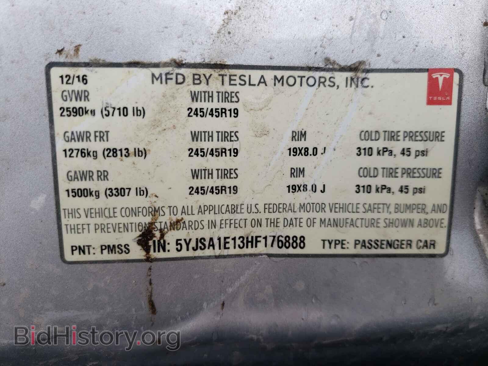 2017 TESLA MODEL S - VIN: 5YJSA1E13HF176888 - Photo 10