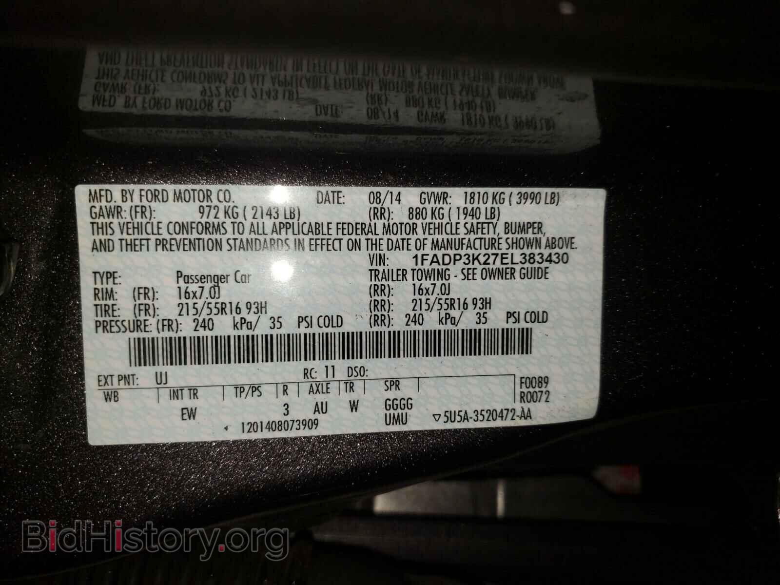 2014 FORD FOCUS - VIN: 1FADP3K27EL383430 - Photo 10