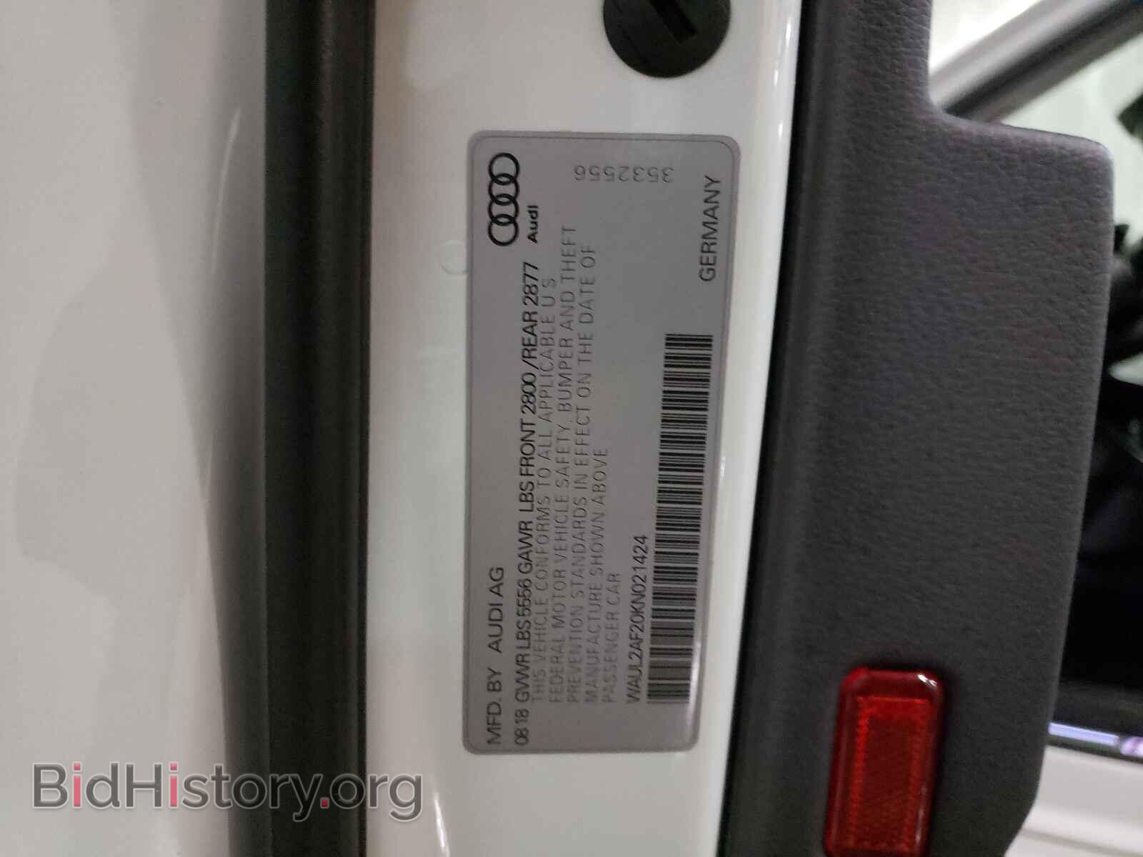 2019 AUDI A6 - VIN: WAUL2AF20KN021424 - Фото 10