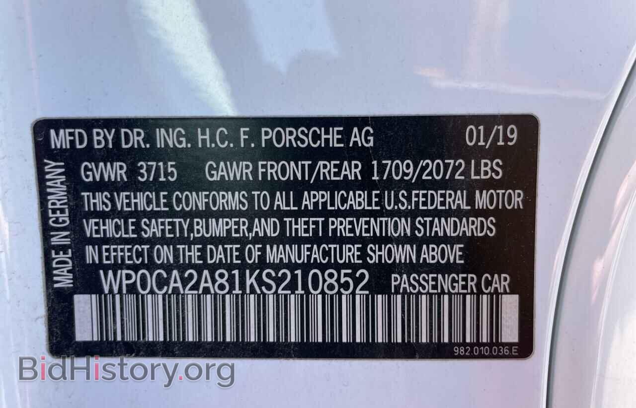 2019 PORSCHE BOXSTER - VIN: WP0CA2A81KS210852 - Фото 10