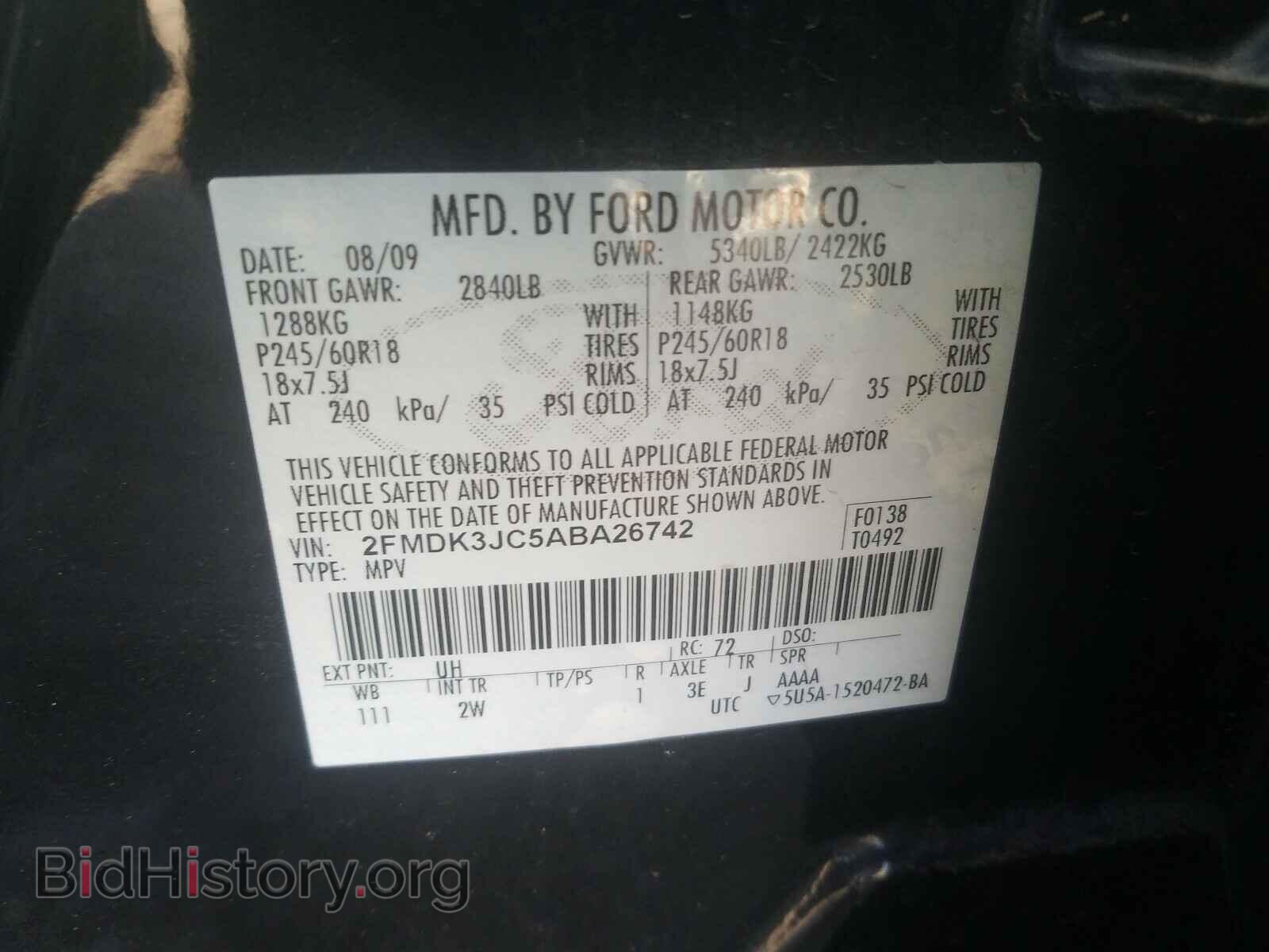 2010 FORD EDGE - VIN: 2FMDK3JC5ABA26742 - Photo 10