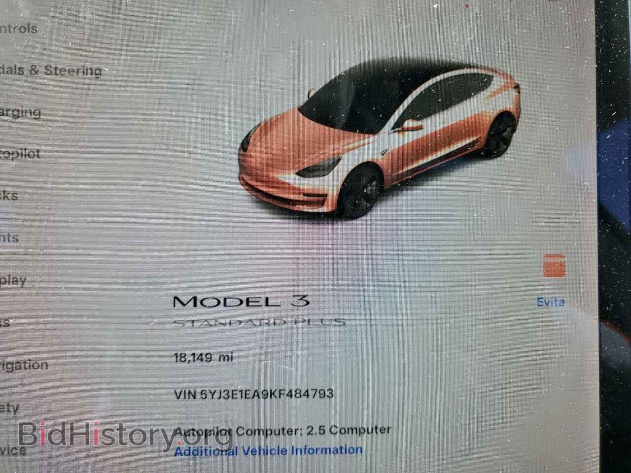 2019 TESLA MODEL 3 - VIN: 5YJ3E1EA9KF484793 - Фото 9