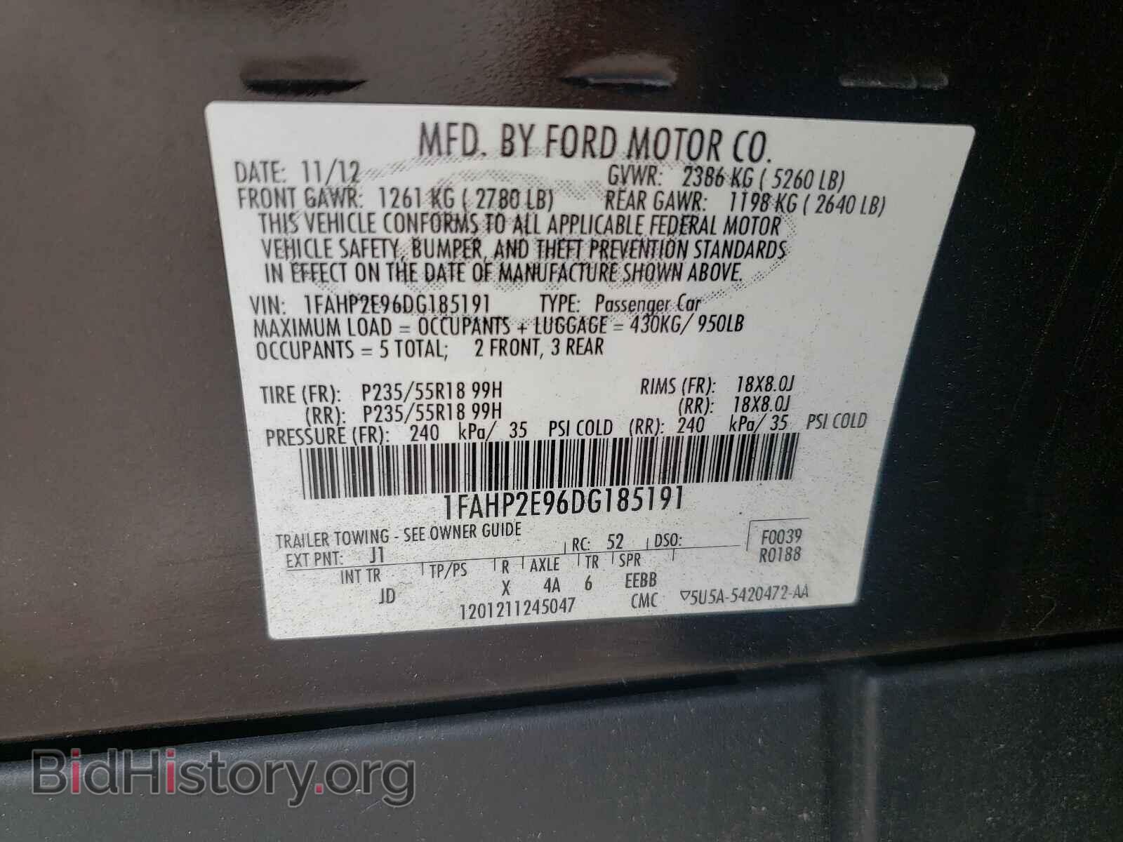 2013 FORD TAURUS - VIN: 1FAHP2E96DG185191 - Фото 10