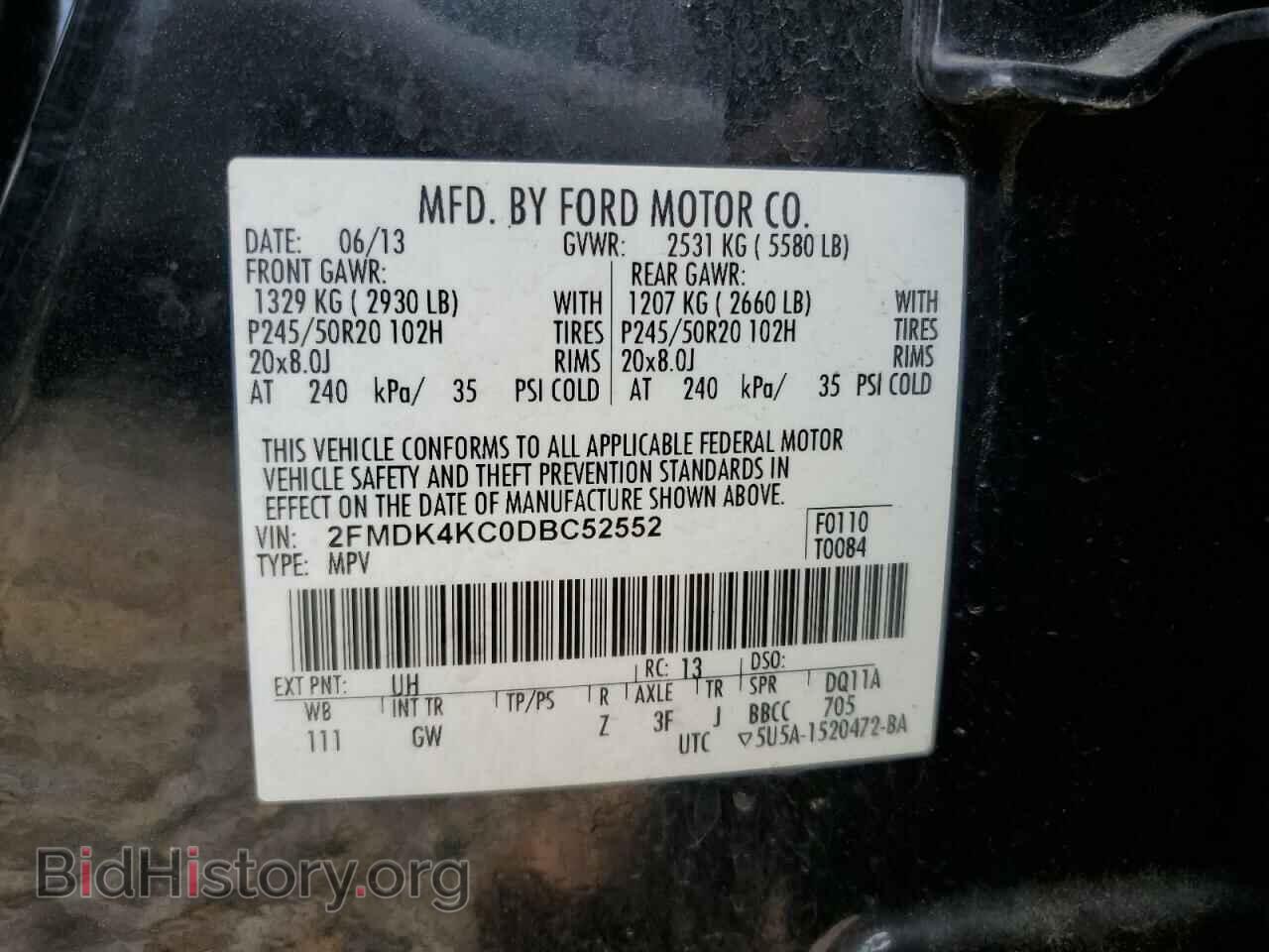 2013 FORD EDGE - VIN: 2FMDK4KC0DBC52552 - Фото 13