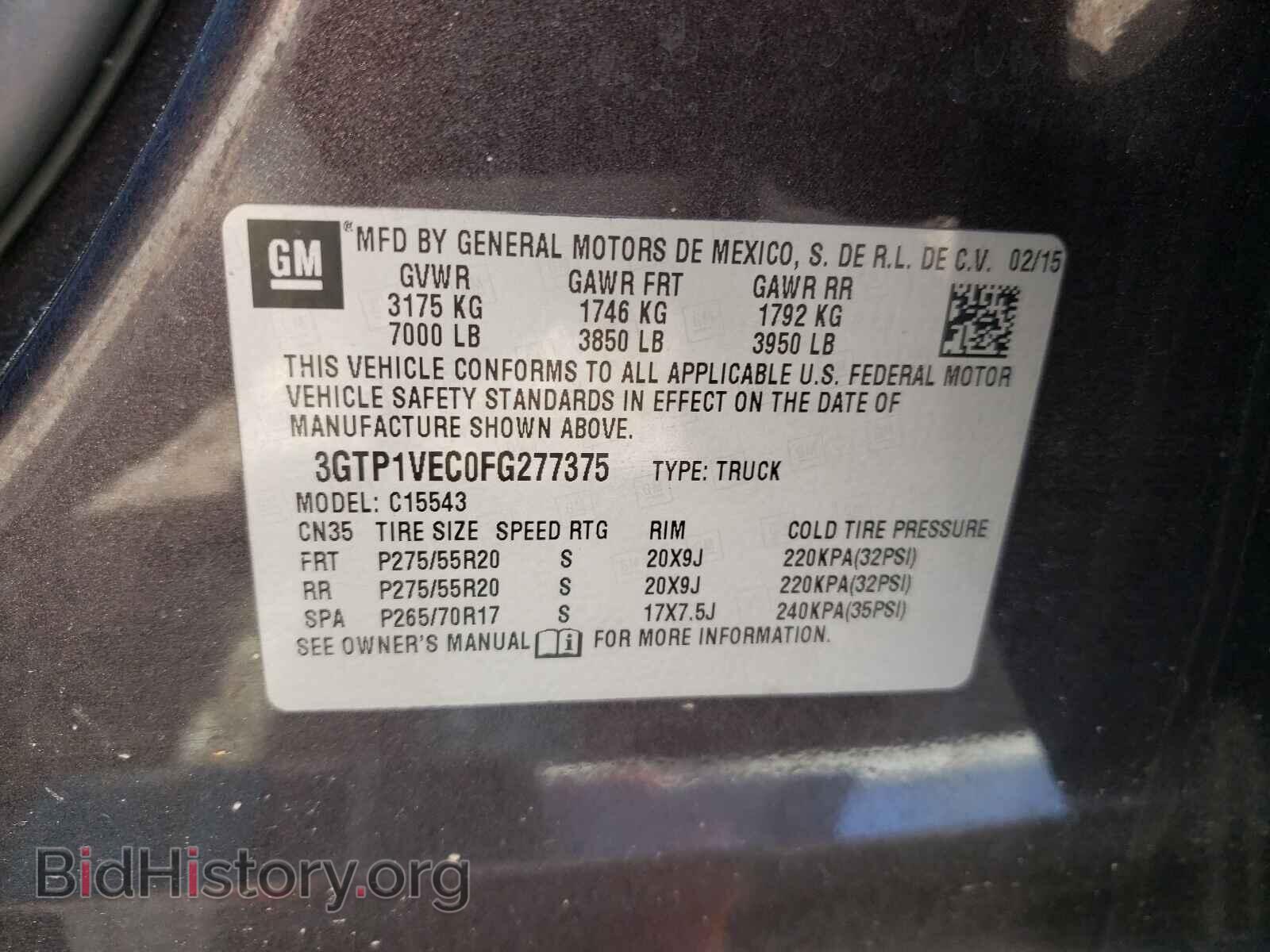 2015 GMC SIERRA - VIN: 3GTP1VEC0FG277375 - Photo 10