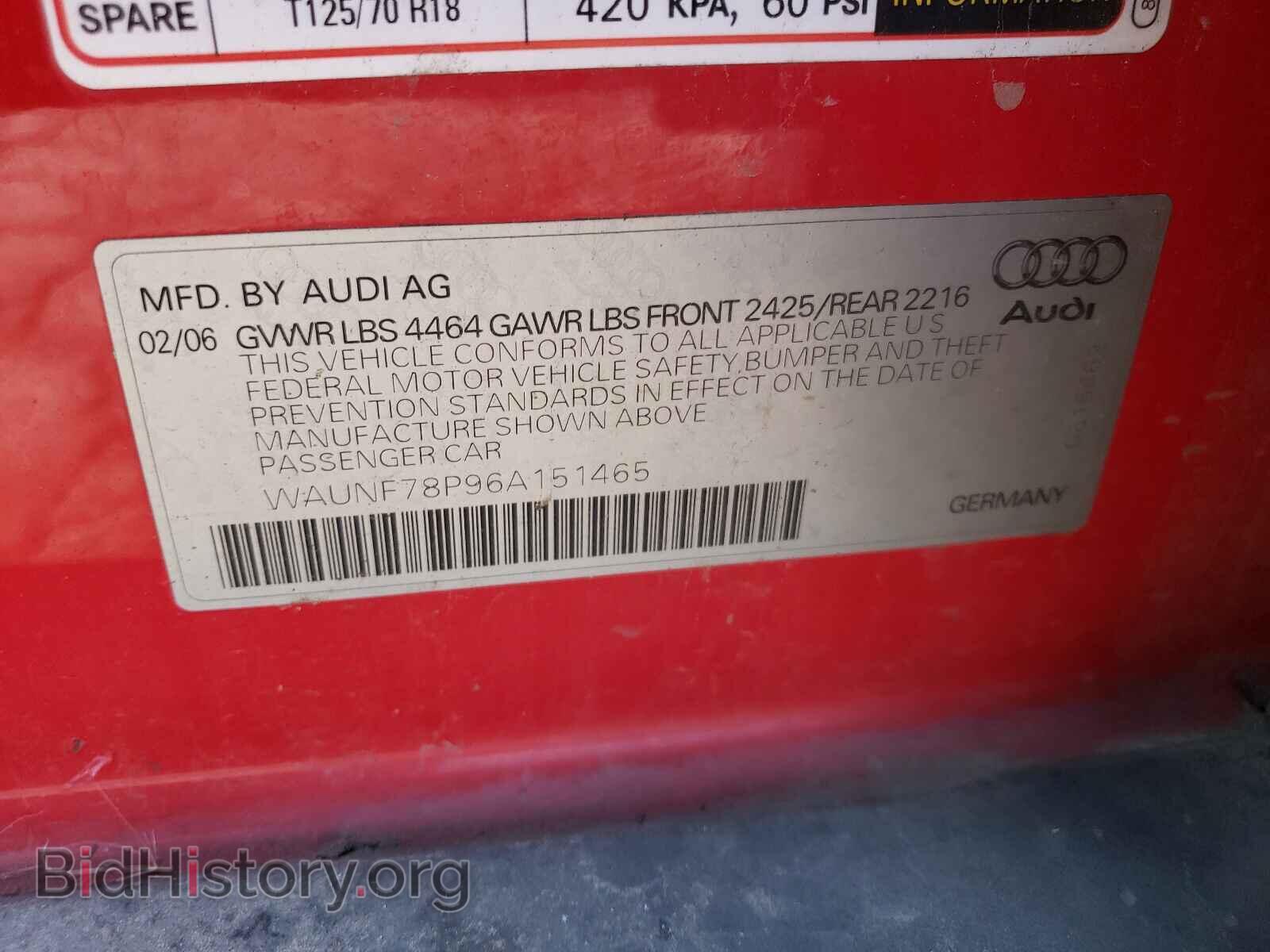 2006 AUDI A3 - VIN: WAUNF78P96A151465 - Фото 10