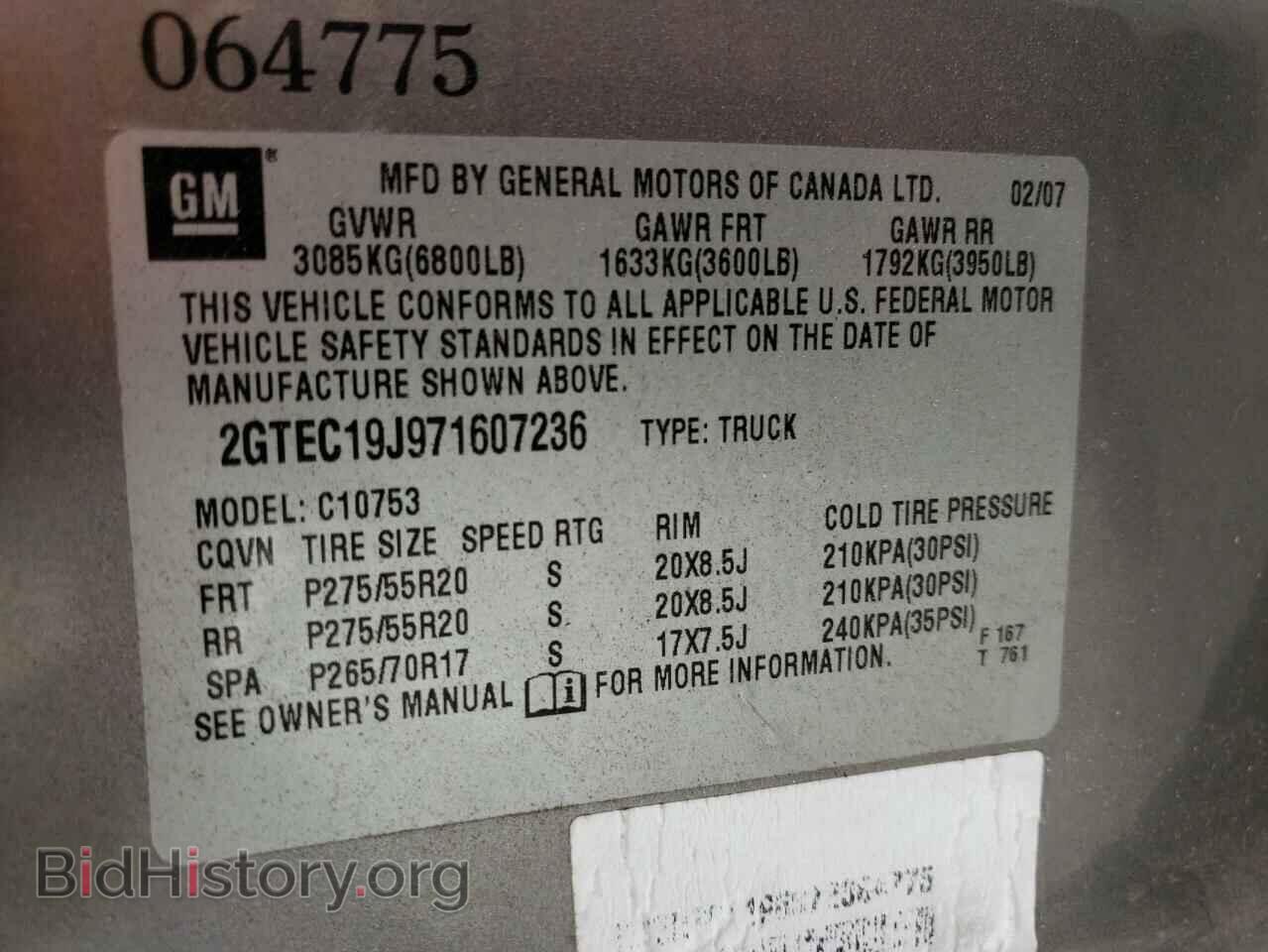 2007 GMC SIERRA - VIN: 2GTEC19J971607236 - Photo 10