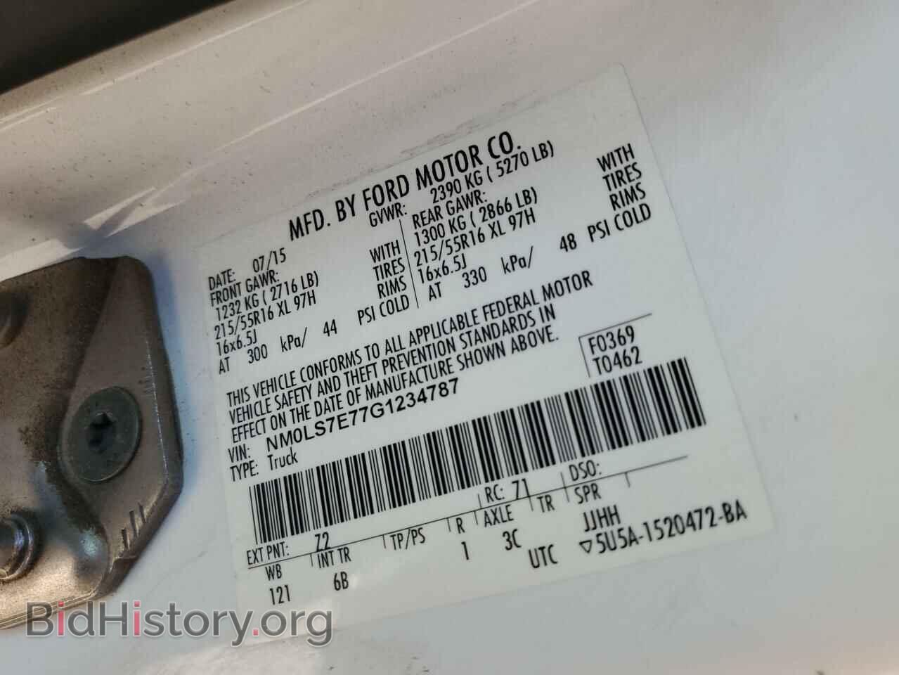 2016 FORD TRANSIT - VIN: NM0LS7E77G1234787 - Фото 13