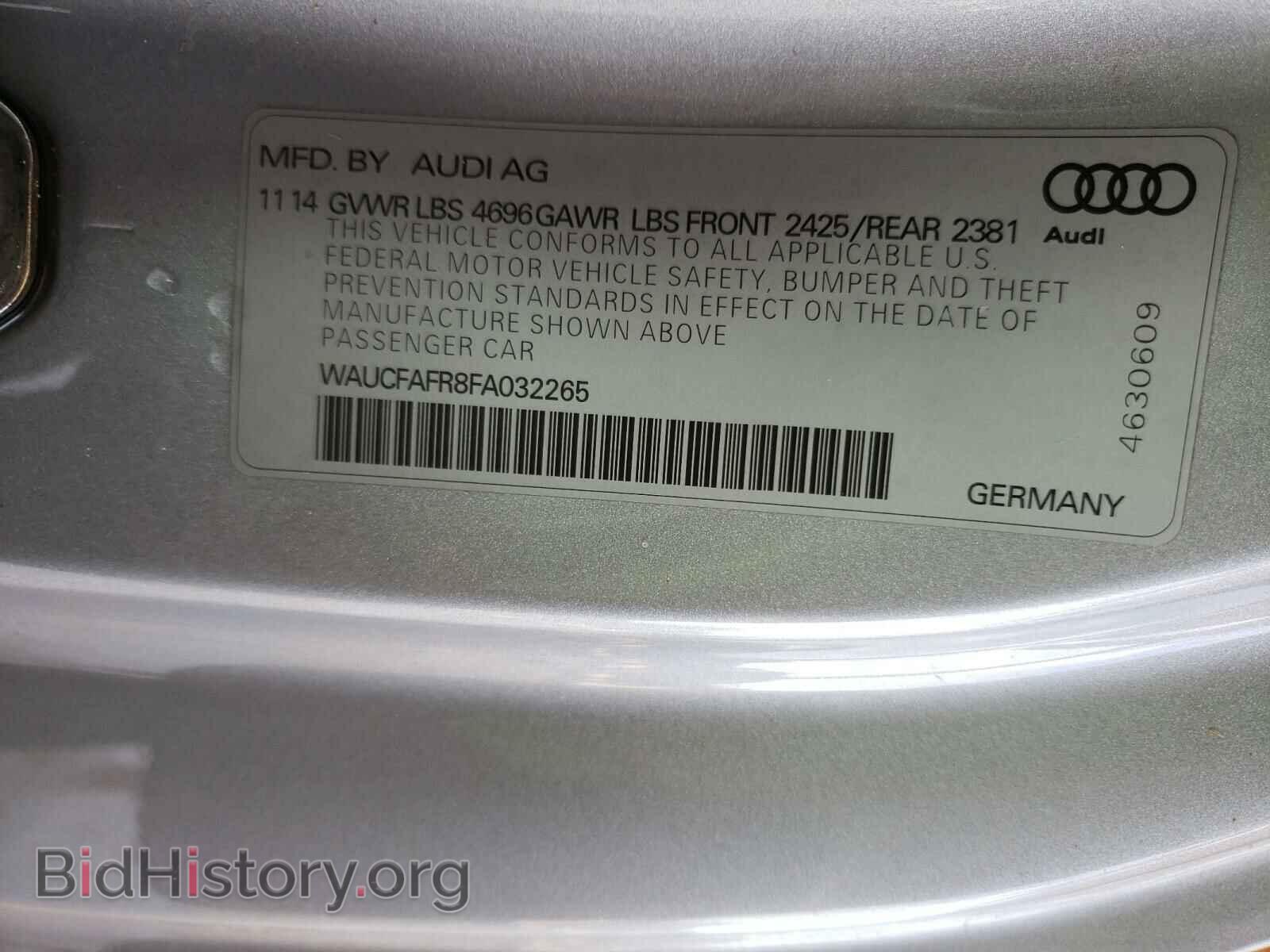 2015 AUDI A5 - VIN: WAUCFAFR8FA032265 - Фото 10