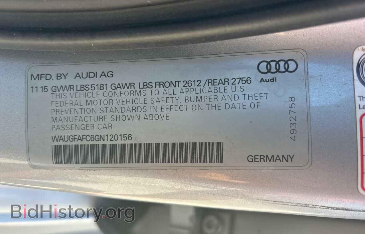 2016 AUDI A6 - VIN: WAUGFAFC6GN120156 - Фото 10