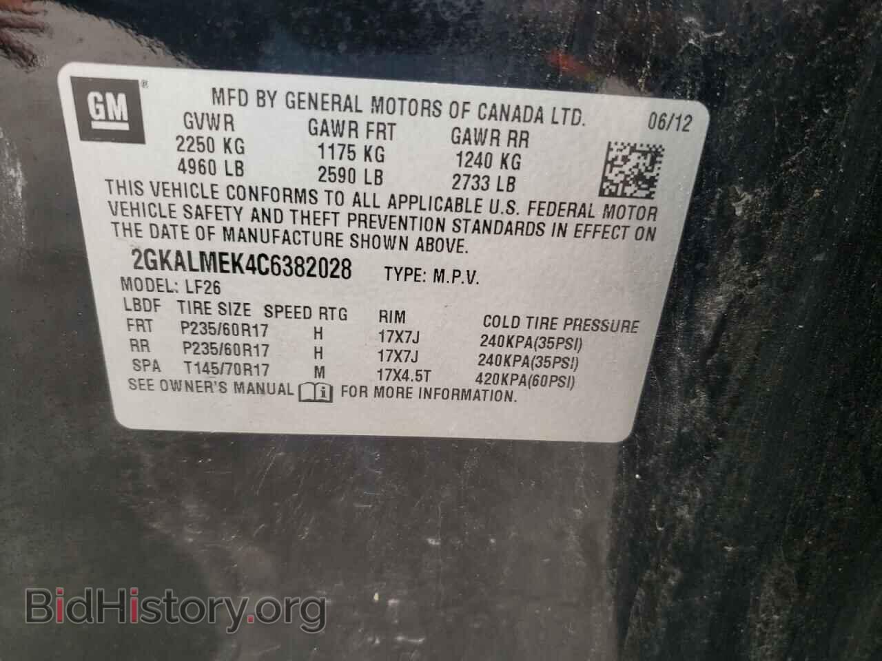 2012 GMC TERRAIN - VIN: 2GKALMEK4C6382028 - Photo 10