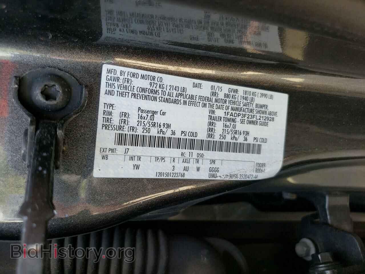 2015 FORD FOCUS - VIN: 1FADP3F23FL212928 - Фото 12