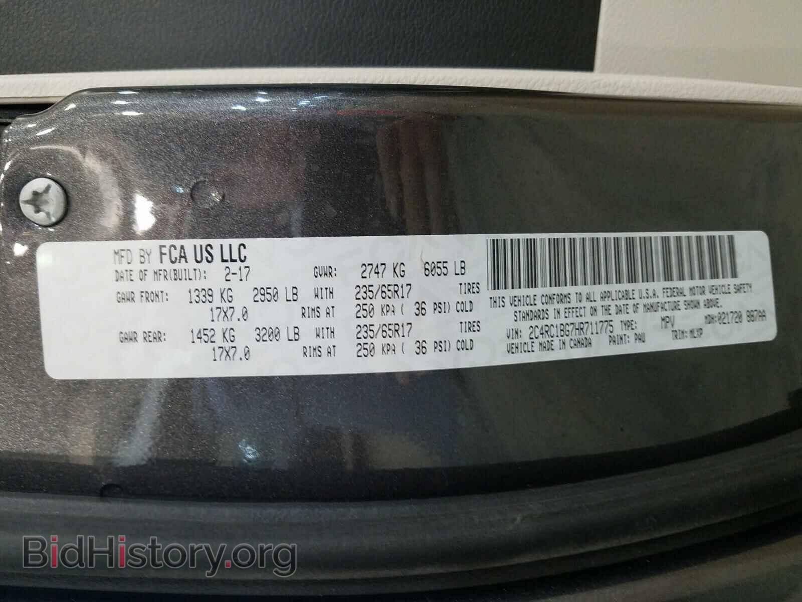 2017 CHRYSLER PACIFICA - VIN: 2C4RC1BG7HR711775 - Photo 10