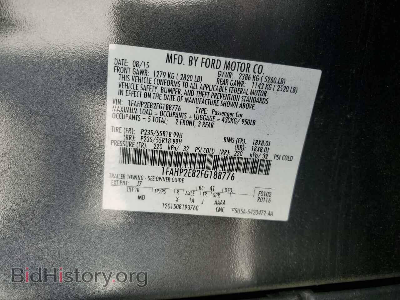 2015 FORD TAURUS - VIN: 1FAHP2E82FG188776 - Photo 12