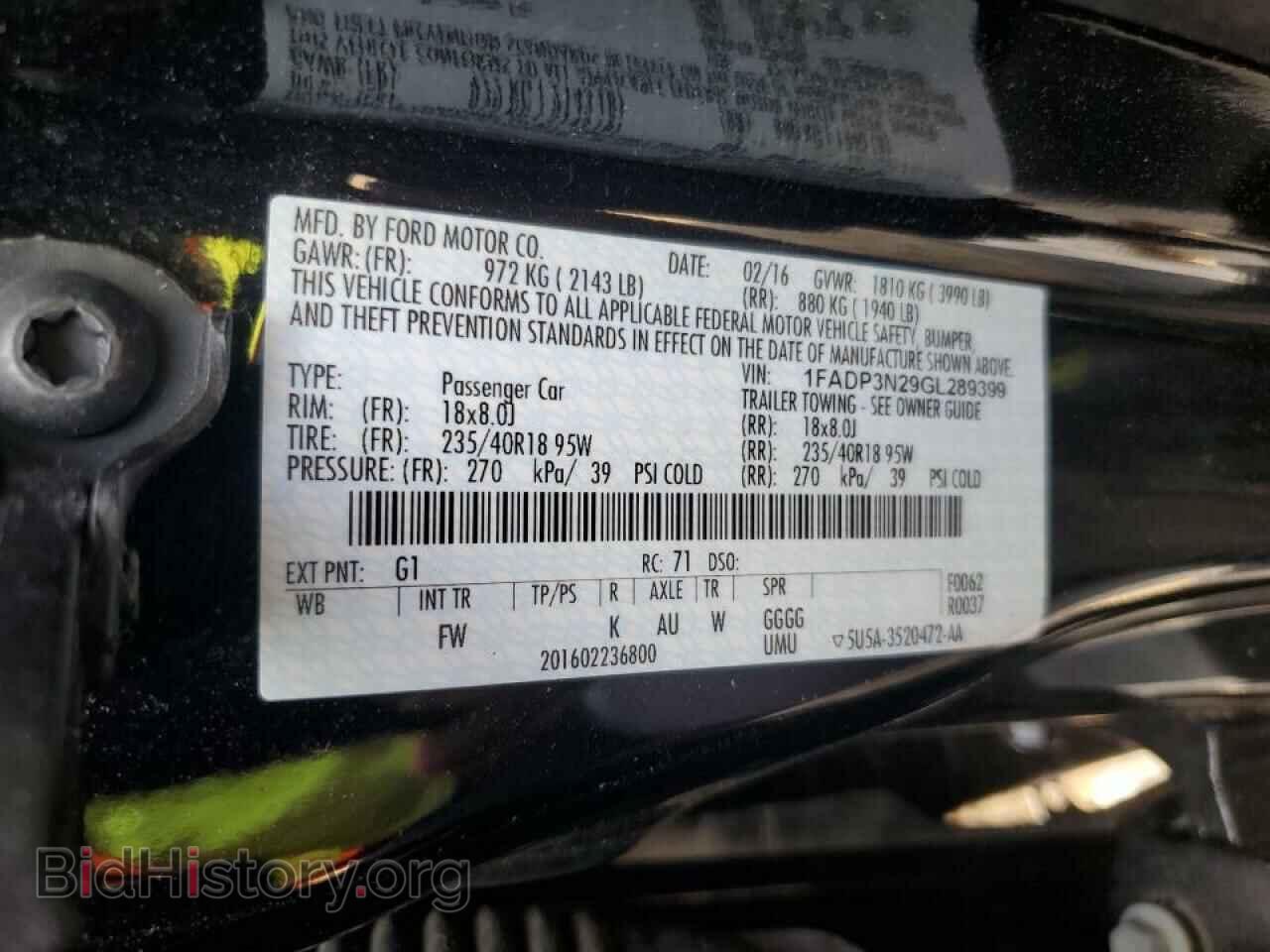 2016 FORD FOCUS - VIN: 1FADP3N29GL289399 - Фото 10