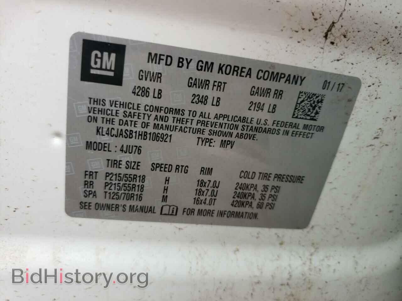2017 BUICK ENCORE - VIN: KL4CJASB1HB106921 - Photo 10