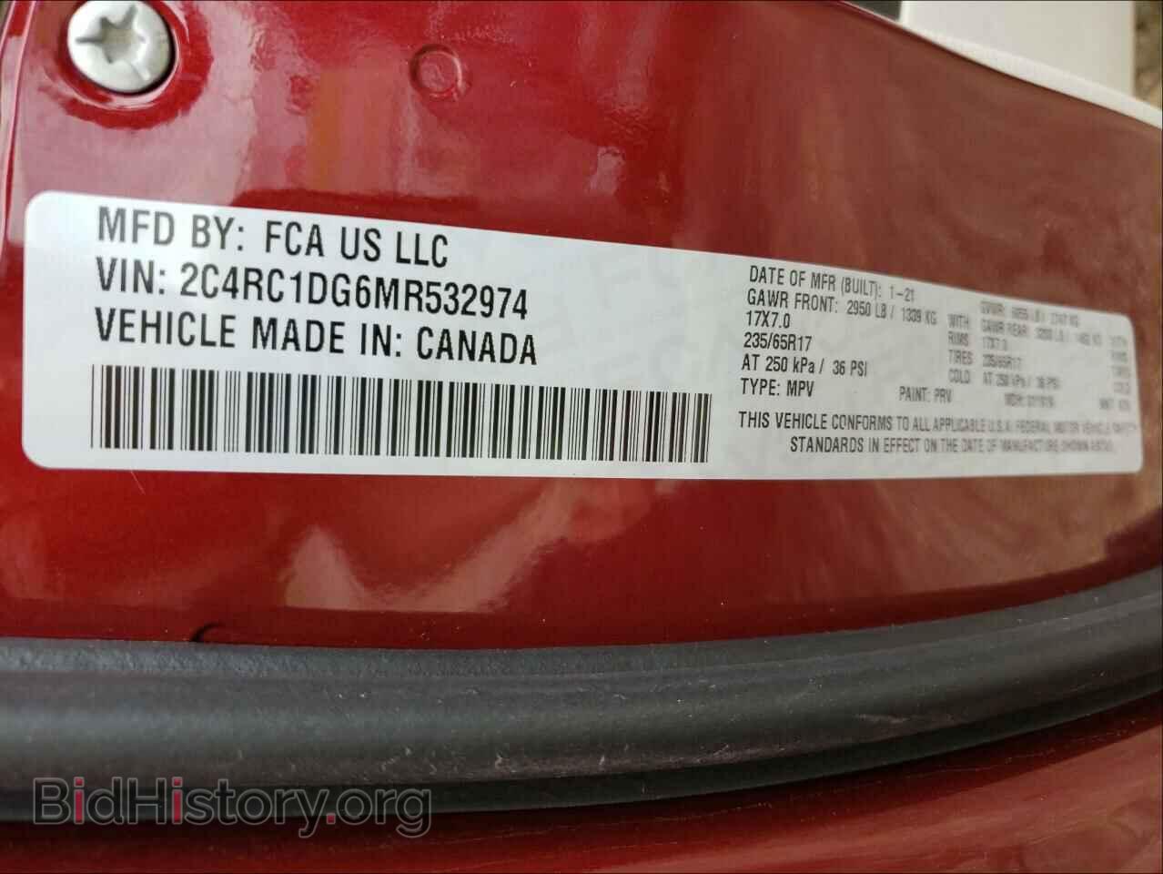 2021 CHRYSLER MINIVAN - VIN: 2C4RC1DG6MR532974 - Фото 10