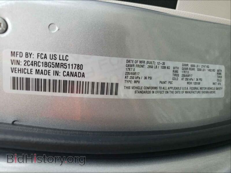 2021 Chrysler PACIFICA (VIN 2C4RC1BG5MR511780) — photo 10 of 10
