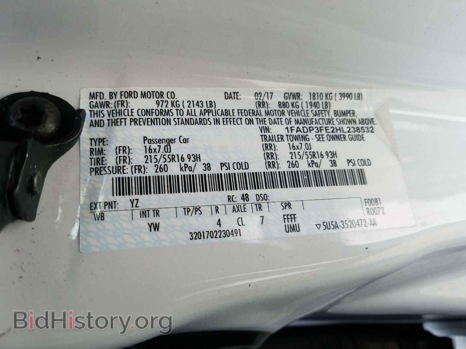 2017 FORD FOCUS - VIN: 1FADP3FE2HL238532 - Photo 10