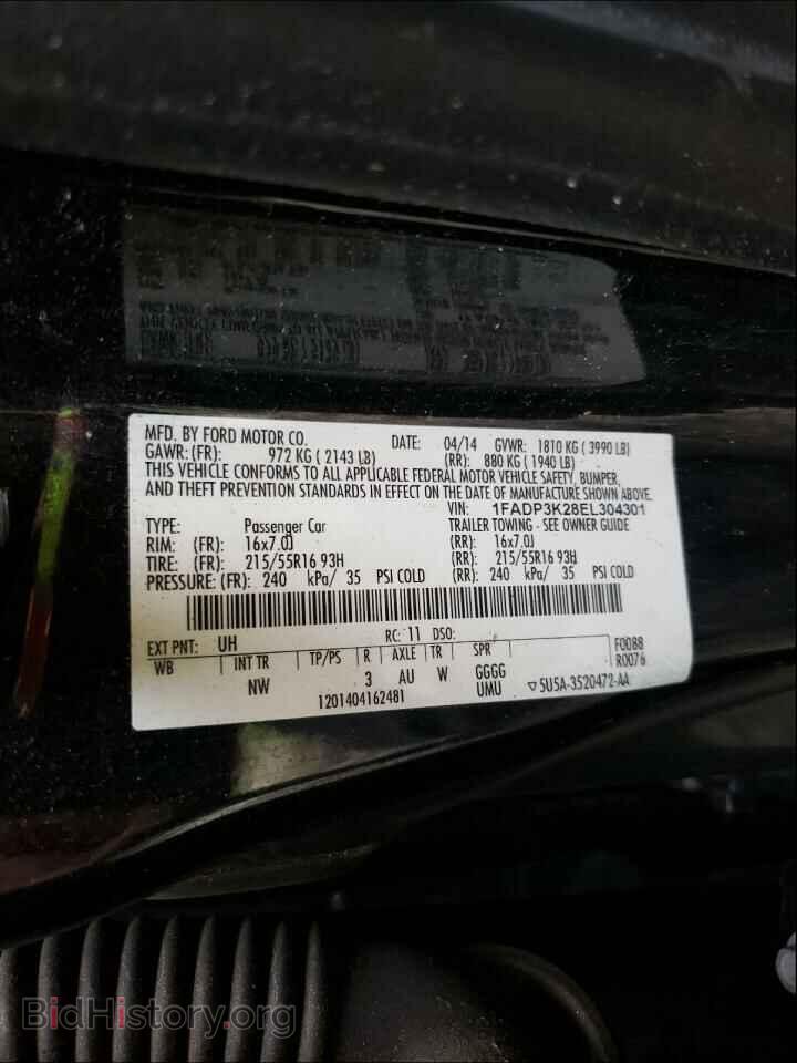 2014 FORD FOCUS - VIN: 1FADP3K28EL304301 - Фото 10