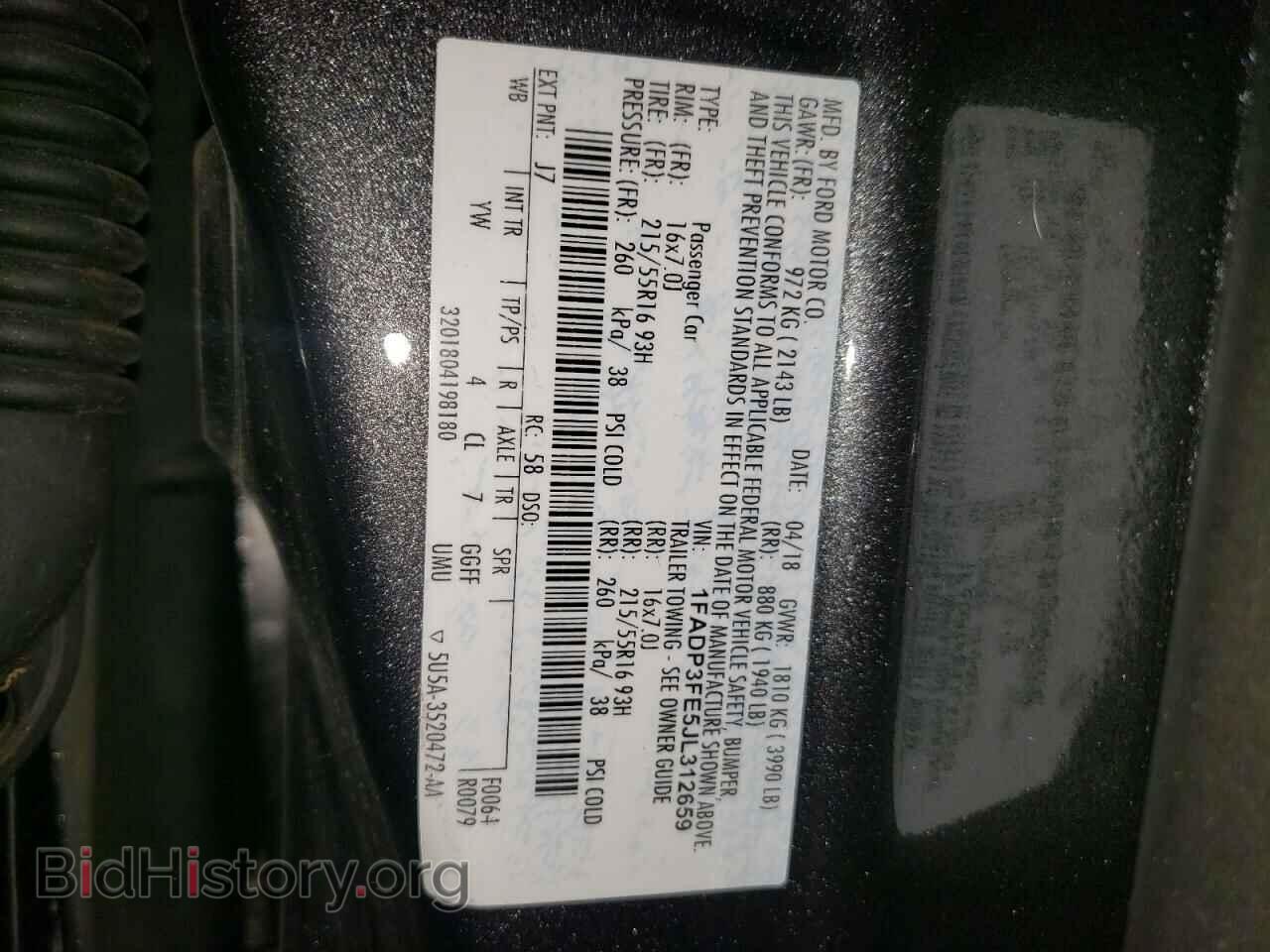 2018 FORD FOCUS - VIN: 1FADP3FE5JL312659 - Фото 12