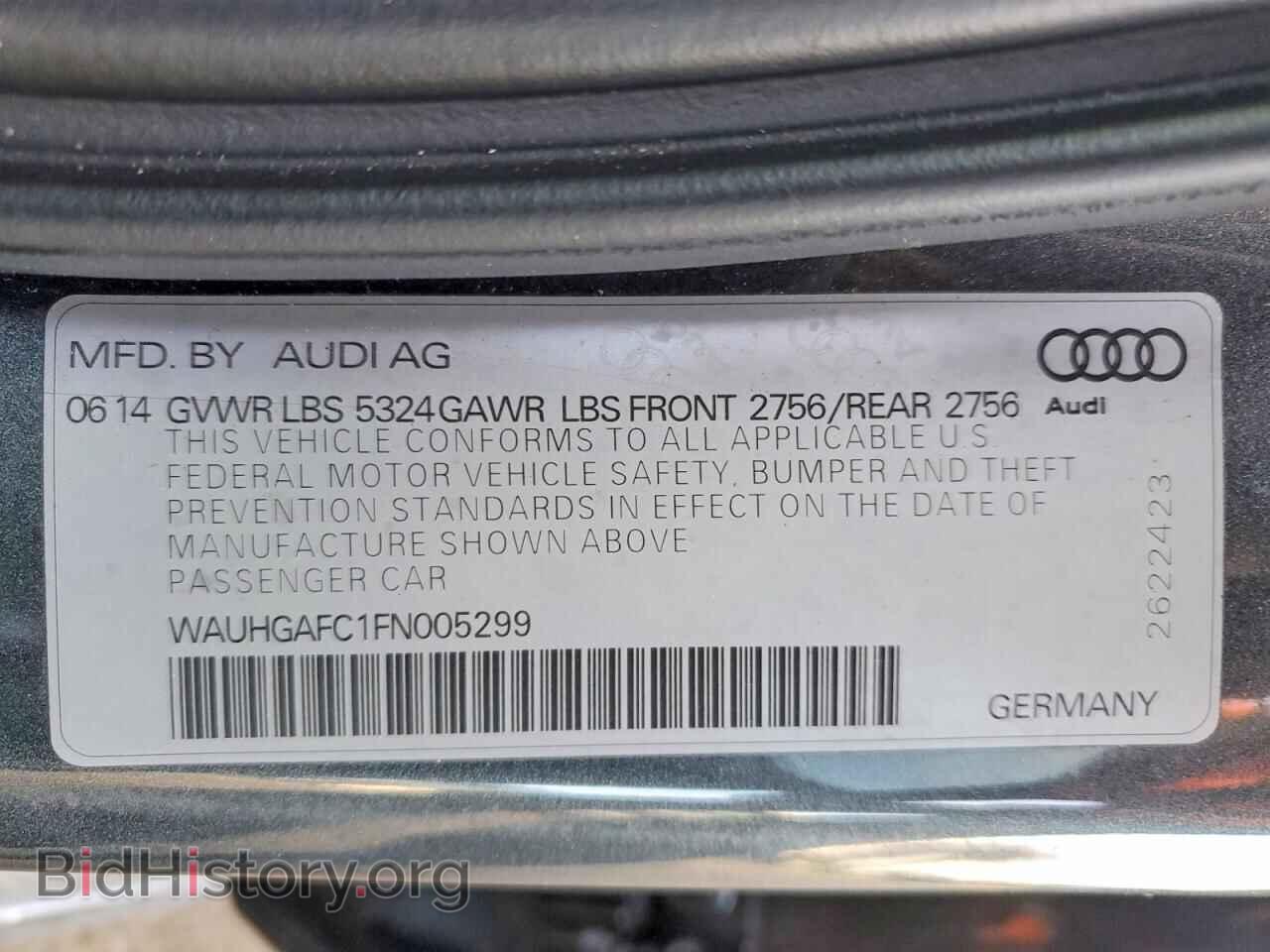 2015 AUDI A6 - VIN: WAUHGAFC1FN005299 - Фото 12