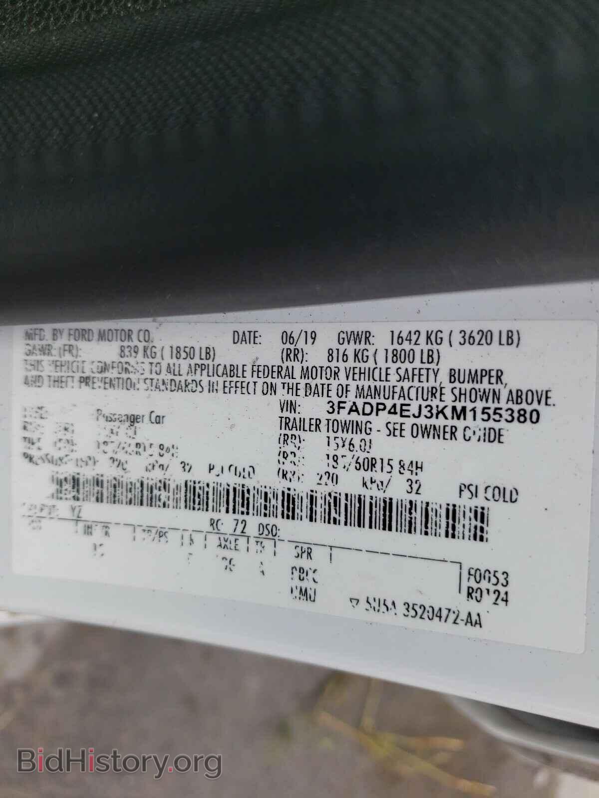 2019 FORD FIESTA - VIN: 3FADP4EJ3KM155380 - Фото 10