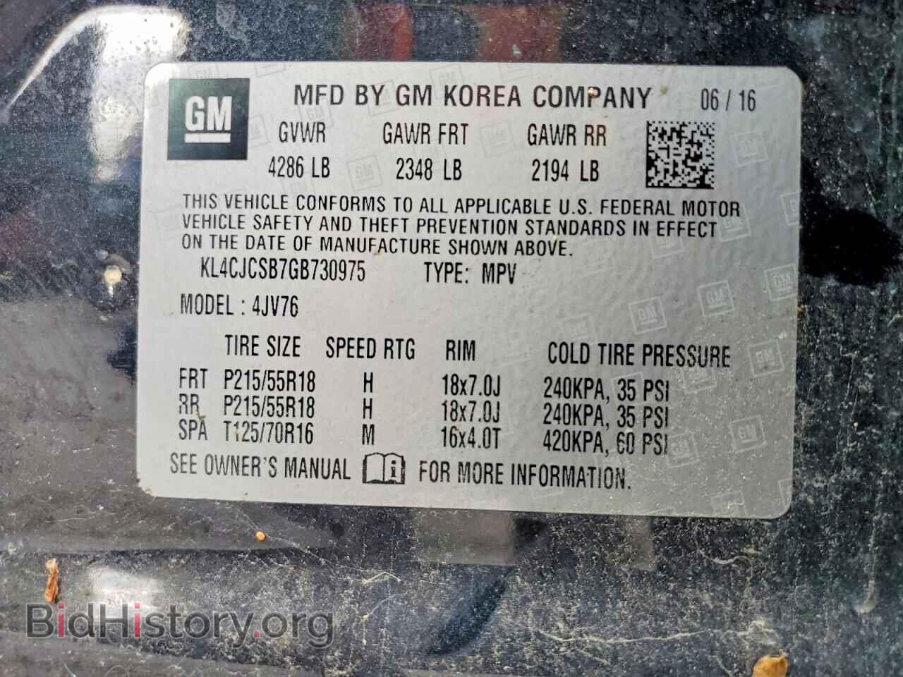 2016 BUICK ENCORE - VIN: KL4CJCSB7GB730975 - Photo 13