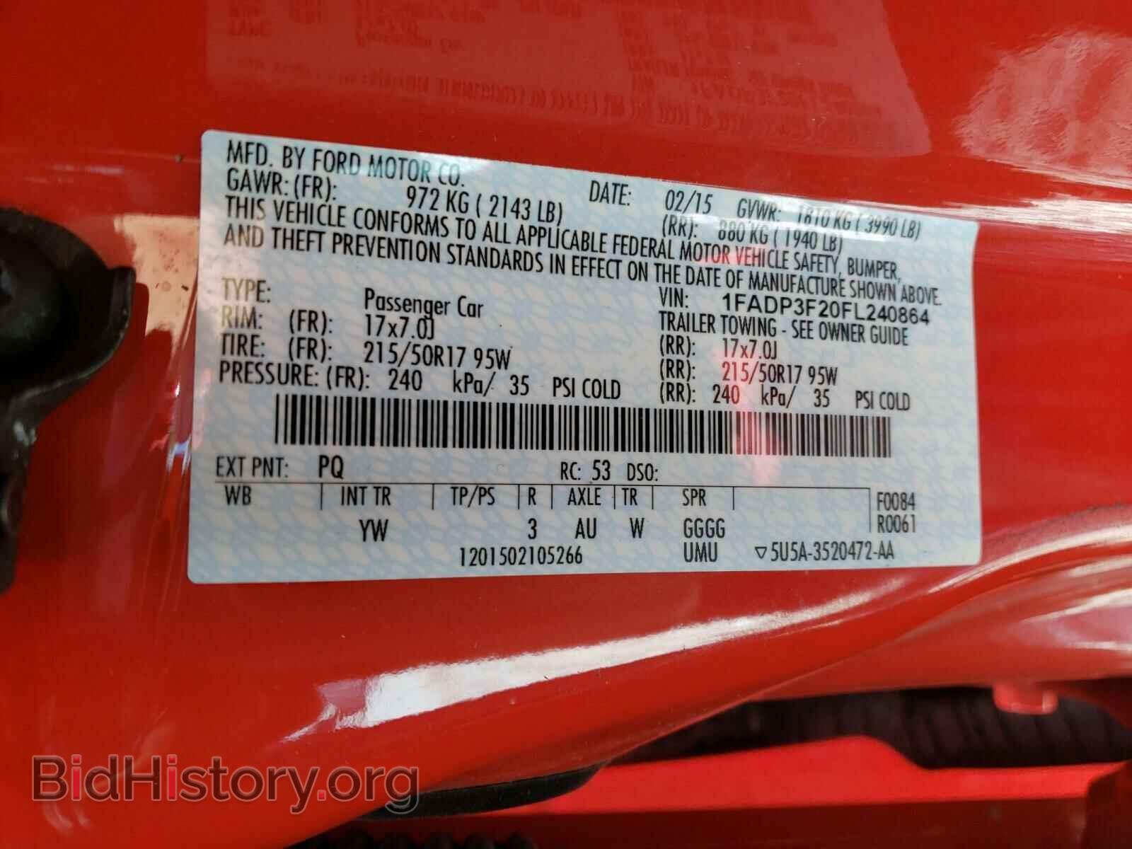 2015 FORD FOCUS - VIN: 1FADP3F20FL240864 - Фото 10