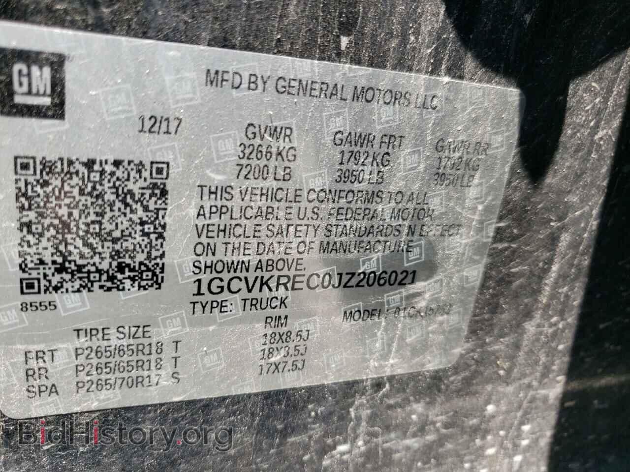 2018 CHEVROLET ALL Models - VIN: 1GCVKREC0JZ206021 - Фото 12