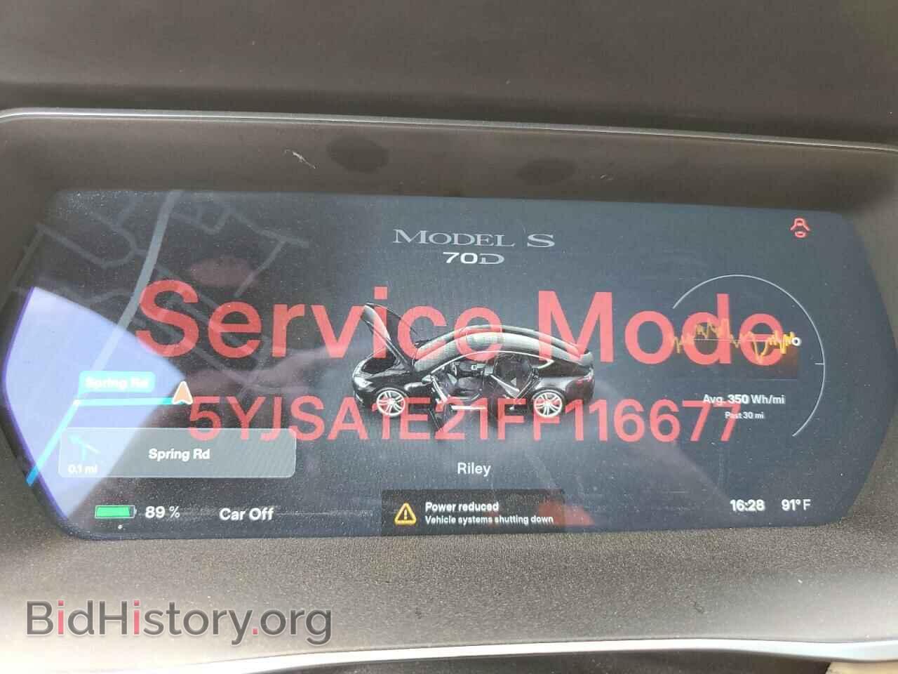 2015 TESLA MODEL S - VIN: 5YJSA1E21FF116677 - Фото 9