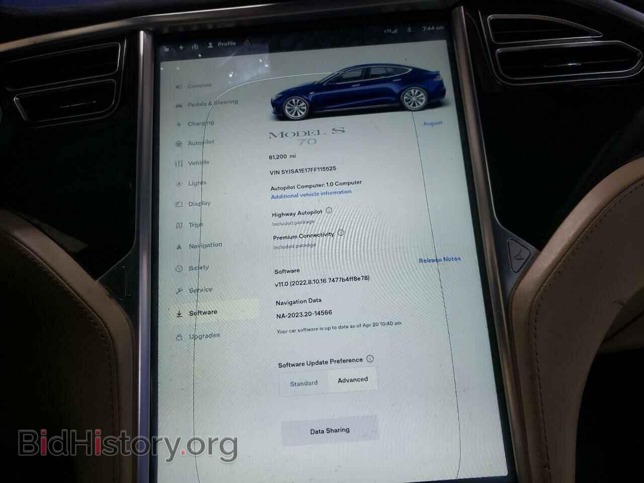 2015 TESLA MODEL S - VIN: 5YJSA1E17FF115525 - Photo 9