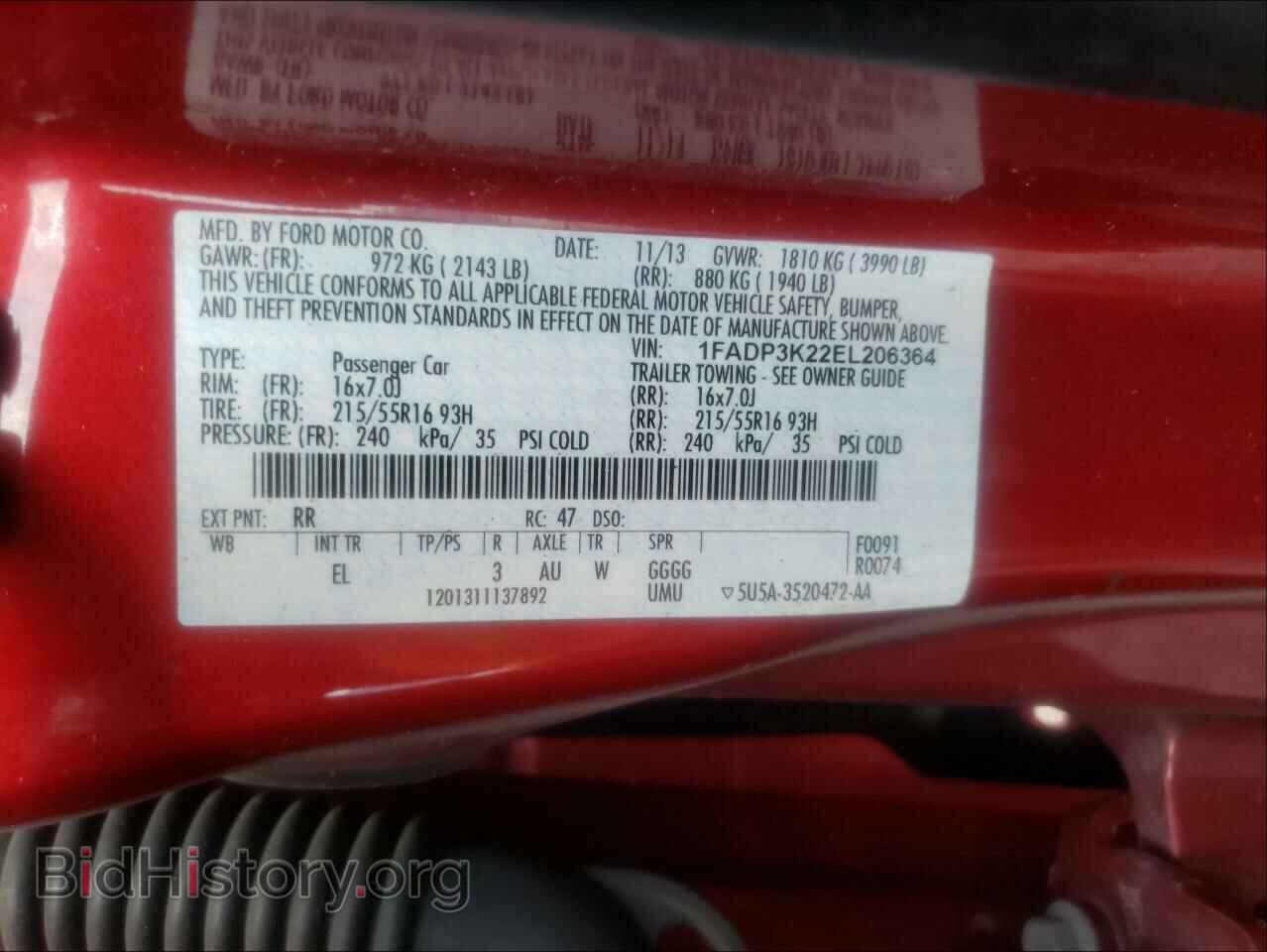 2014 FORD FOCUS - VIN: 1FADP3K22EL206364 - Photo 10