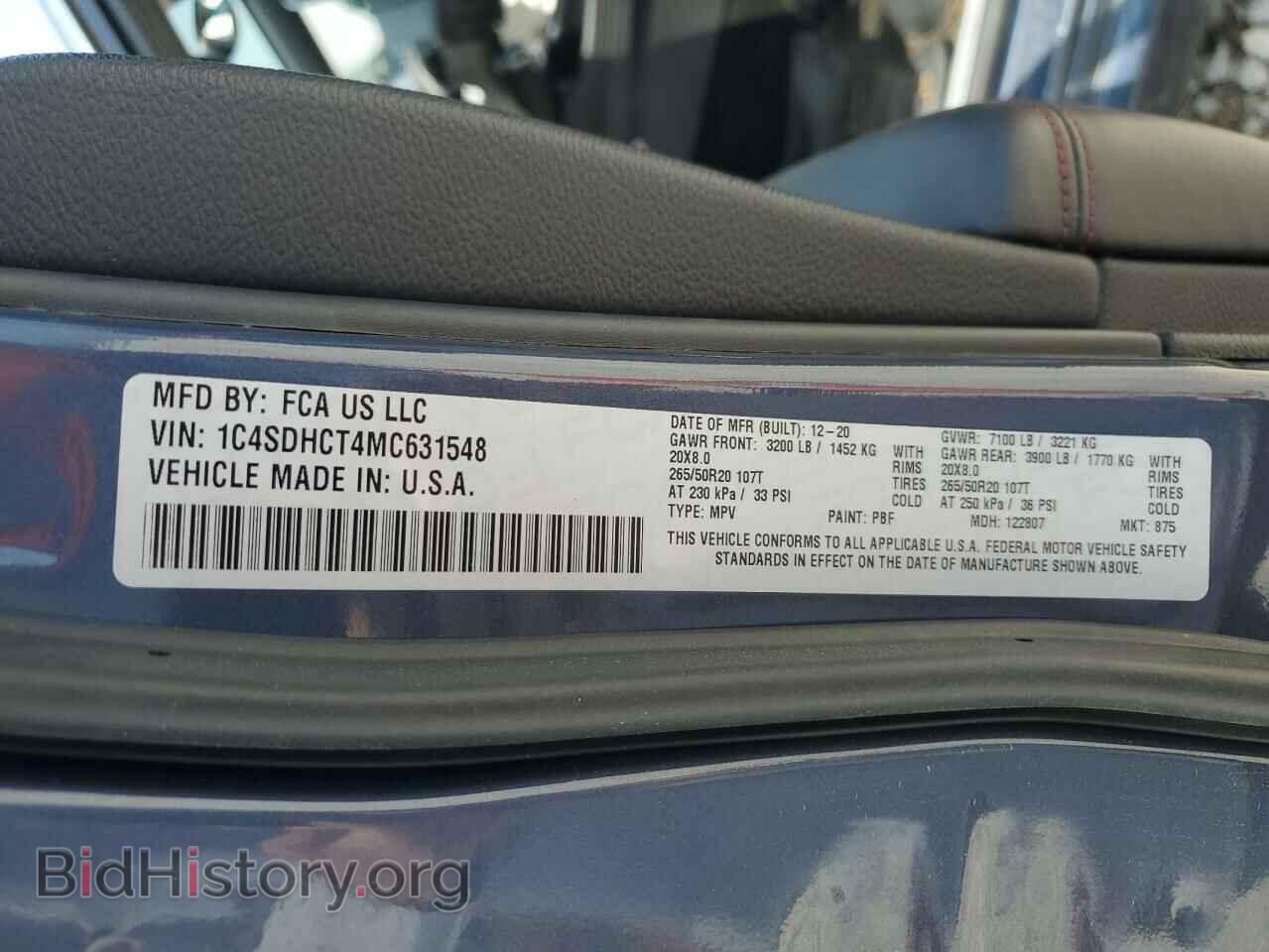 2021 DODGE DURANGO - VIN: 1C4SDHCT4MC631548 - Фото 13