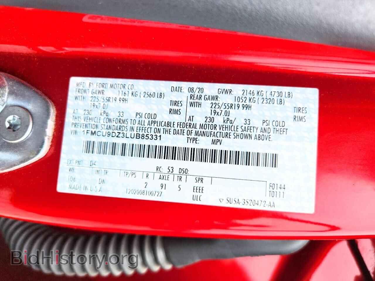 2020 FORD ESCAPE - VIN: 1FMCU9DZ3LUB85331 - Photo 13
