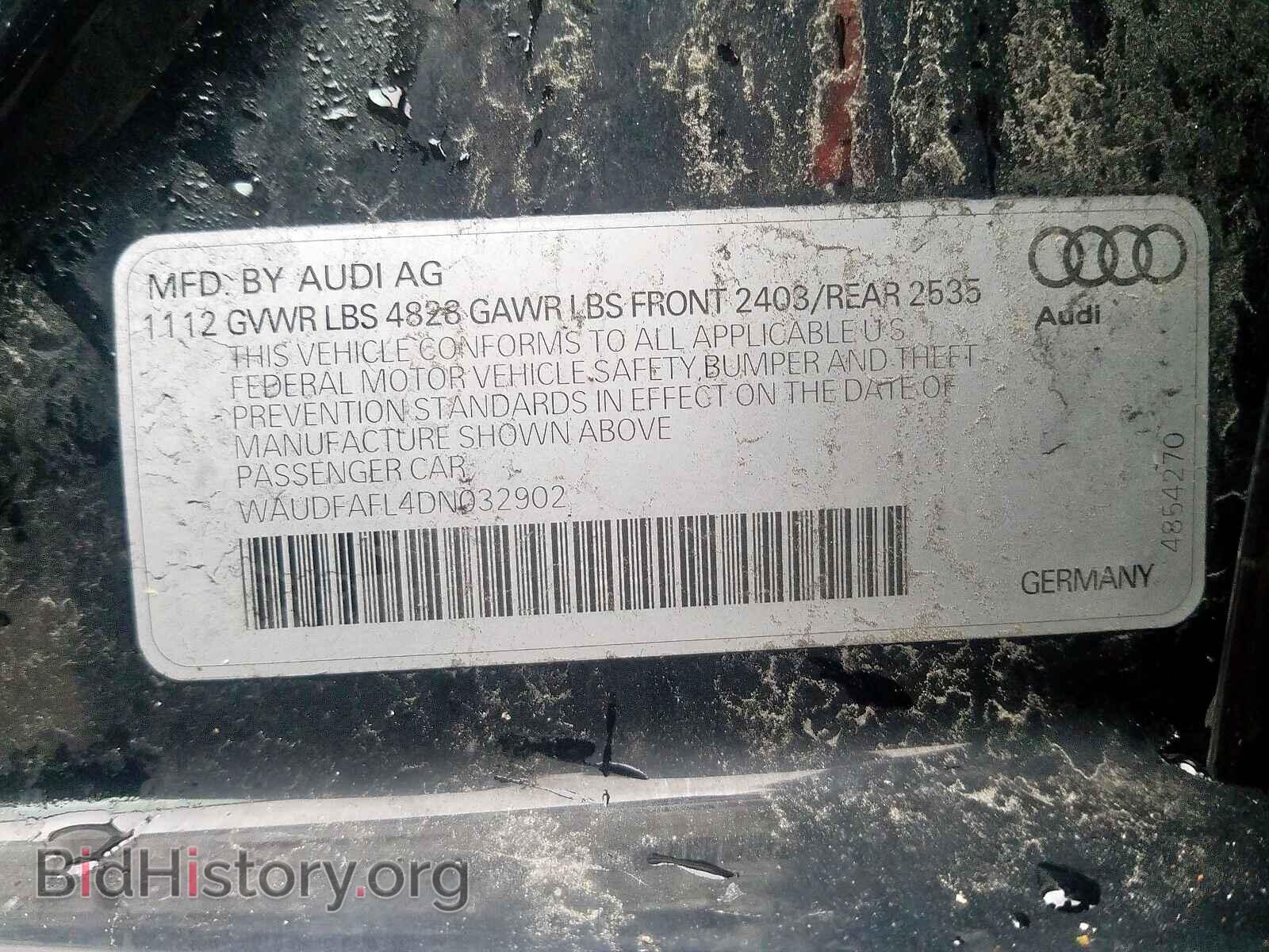 2013 AUDI A4 - VIN: WAUDFAFL4DN032902 - Photo 10