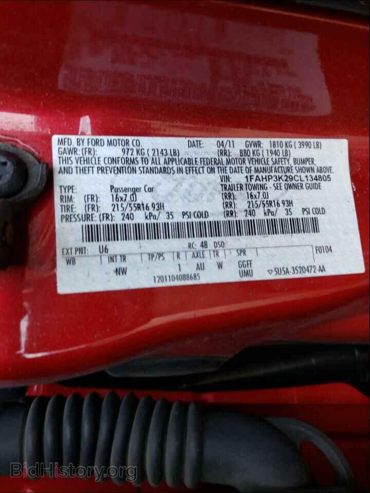 2012 FORD FOCUS - VIN: 1FAHP3K29CL134805 - Фото 10