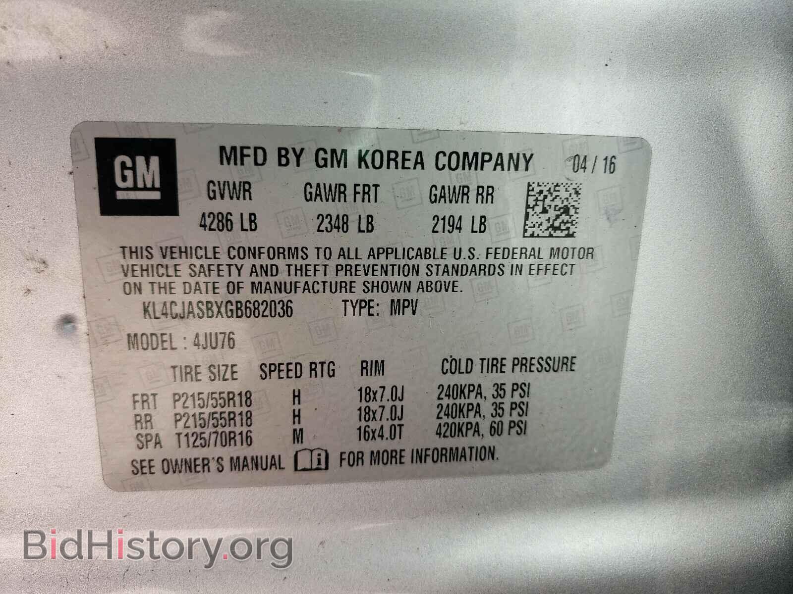 2016 BUICK ENCORE - VIN: KL4CJASBXGB682036 - Photo 10