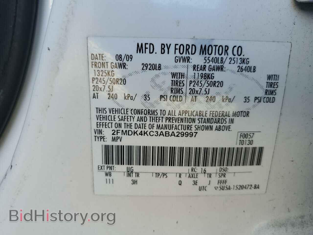 2010 FORD EDGE - VIN: 2FMDK4KC3ABA29997 - Photo 10