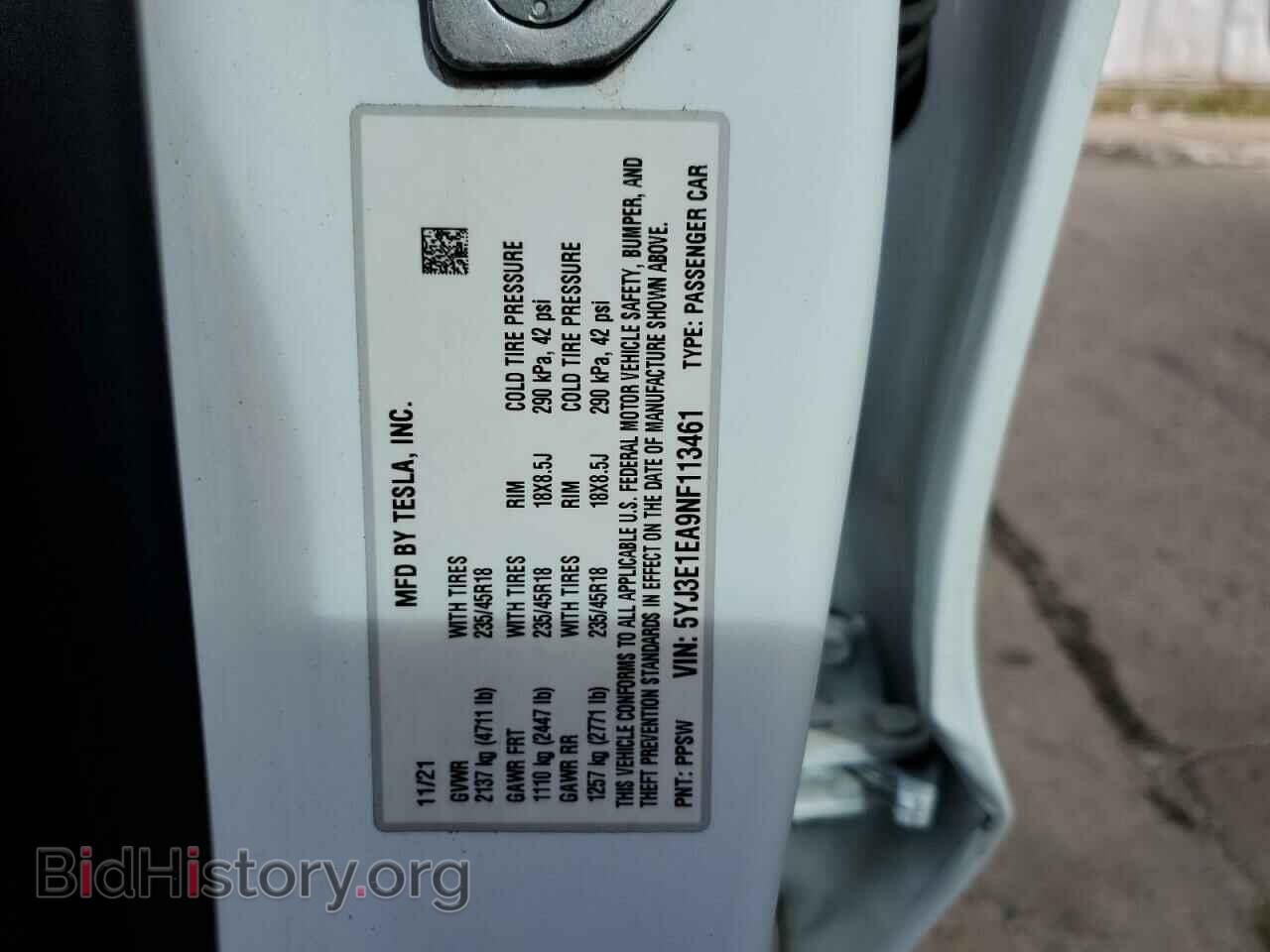 2022 TESLA MODEL 3 - VIN: 5YJ3E1EA9NF113461 - Фото 10