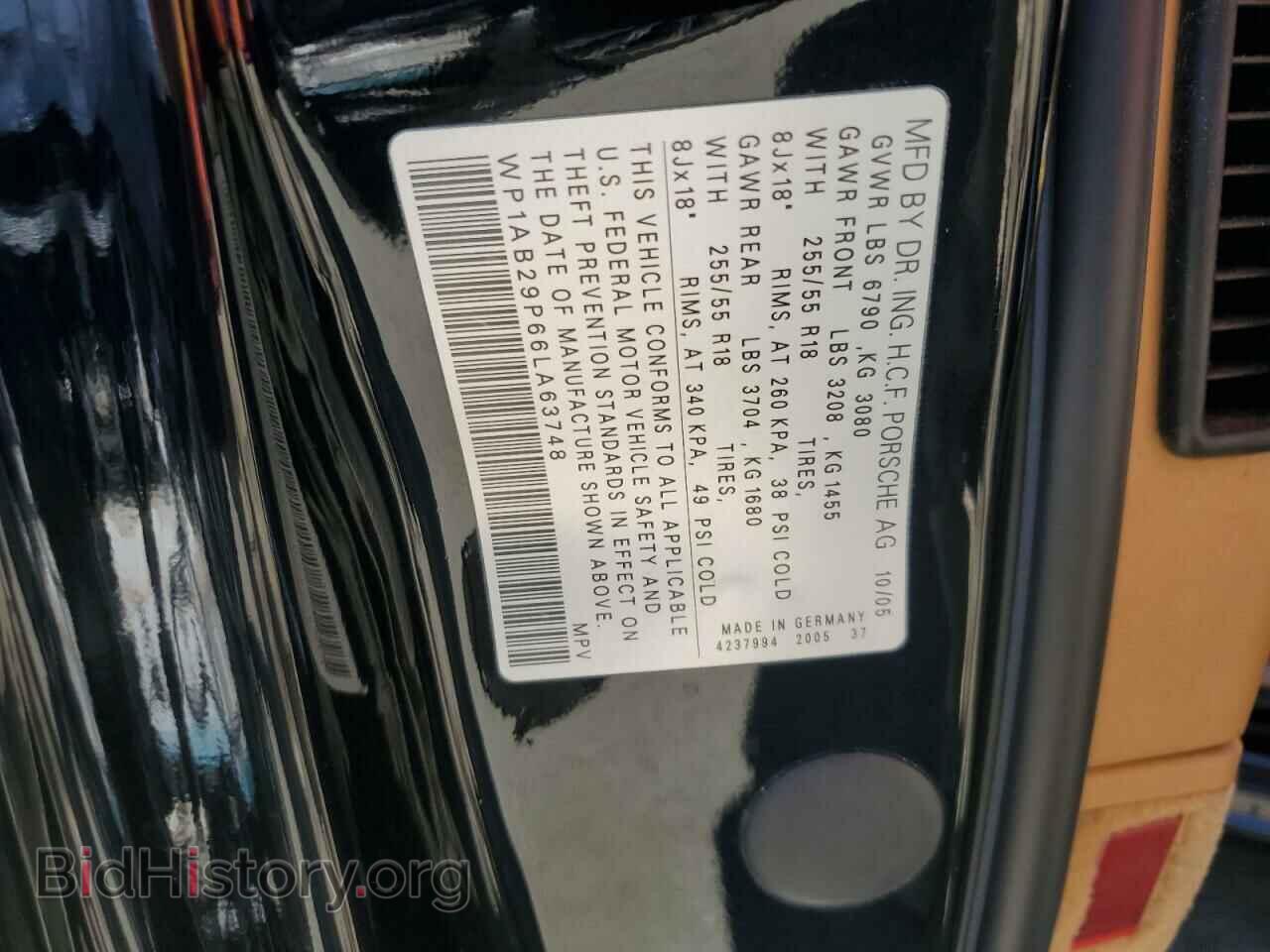 2006 PORSCHE CAYENNE - VIN: WP1AB29P66LA63748 - Фото 10