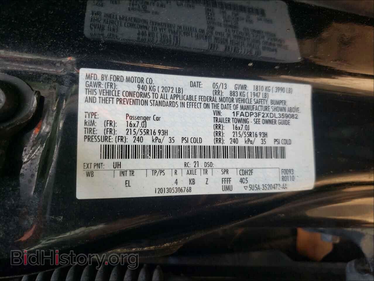2013 FORD FOCUS - VIN: 1FADP3F2XDL359082 - Фото 10