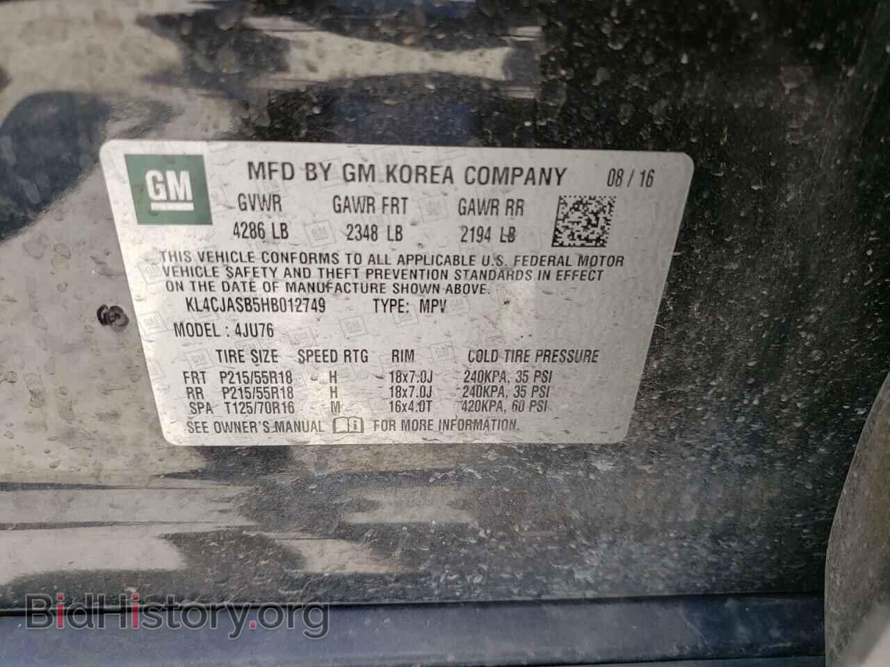 2017 BUICK ENCORE - VIN: KL4CJASB5HB012749 - Photo 10